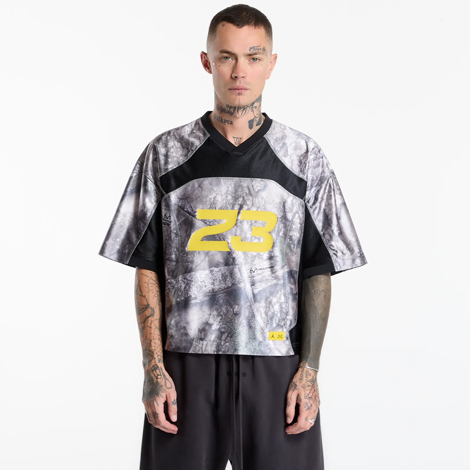 Maillots pour hommes Jordan Brooklyn Men's Realtree Jersey White/ Black/ Bright Citron