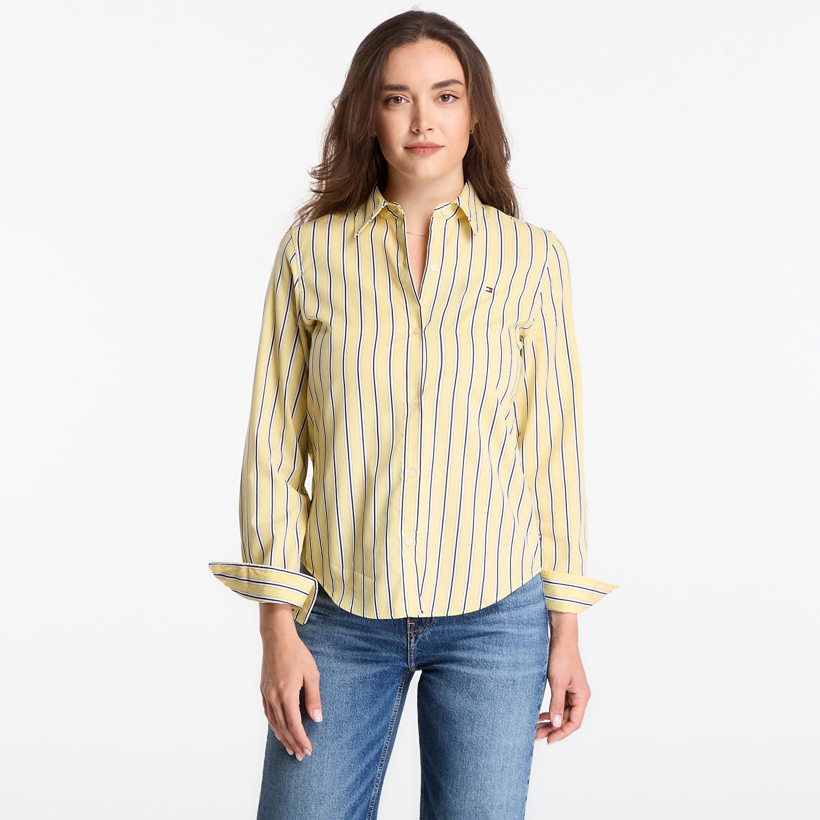 Cămăși Tommy Hilfiger Summer Poplin Regular Shirt Liquorice Stp Citronella