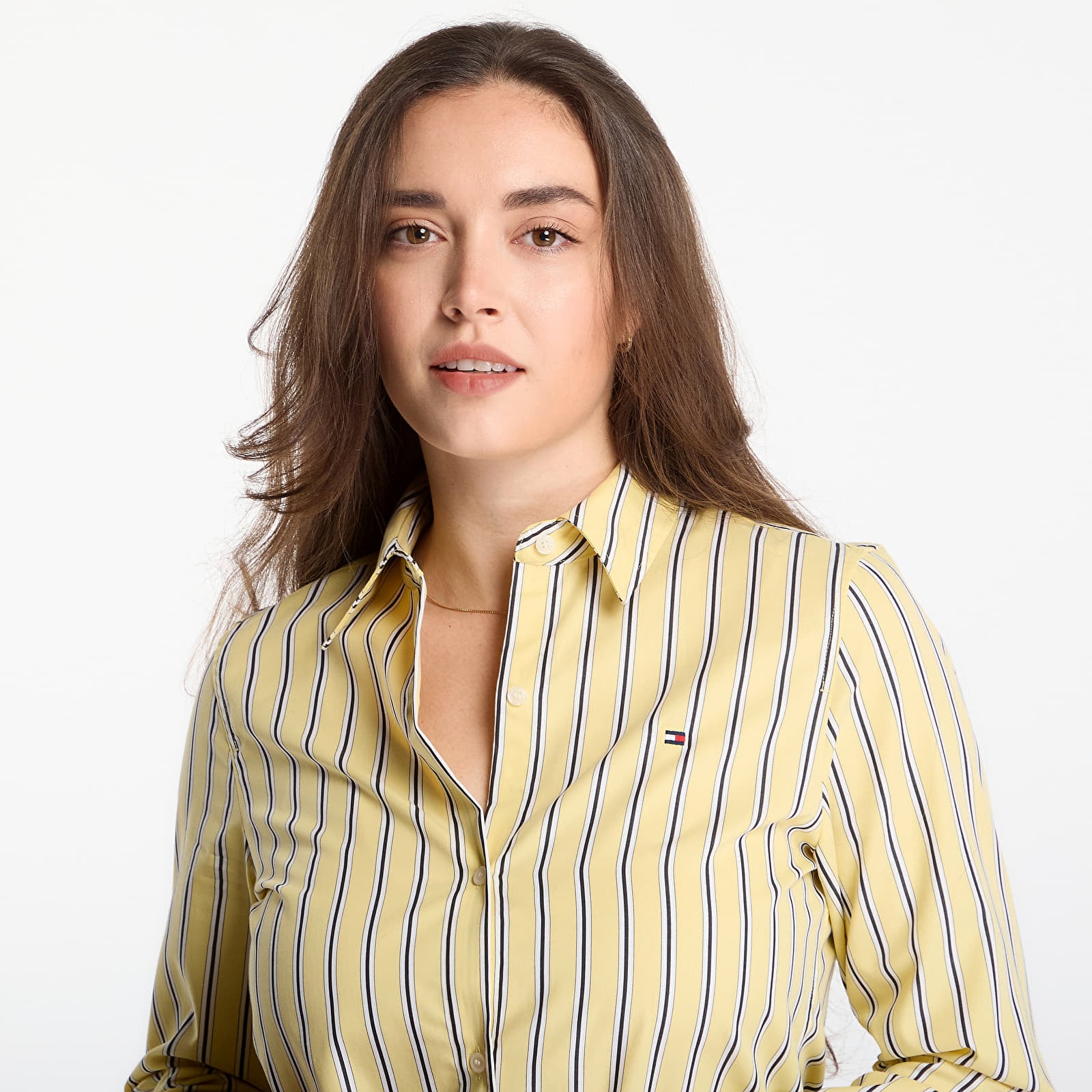 Cămăși Tommy Hilfiger Summer Poplin Regular Shirt Liquorice Stp Citronella