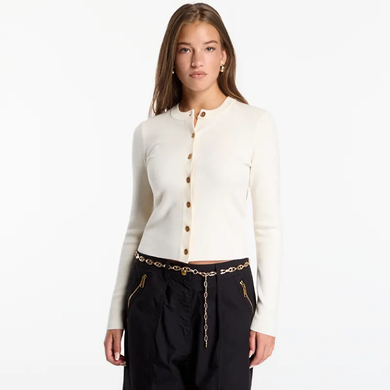 Michael Kors Merino Rib Crew Nk Cardi Bone