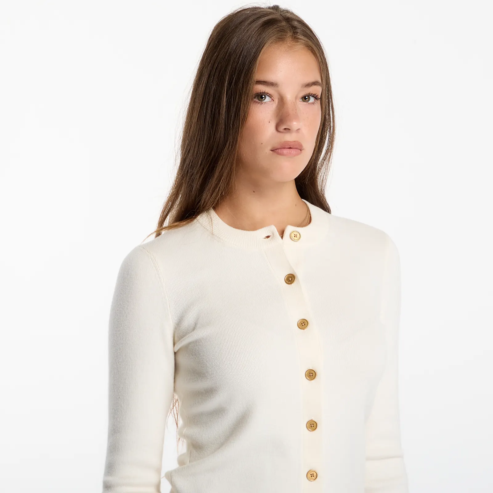 Sweaters Michael Kors Merino Rib Crew Nk Cardi Bone