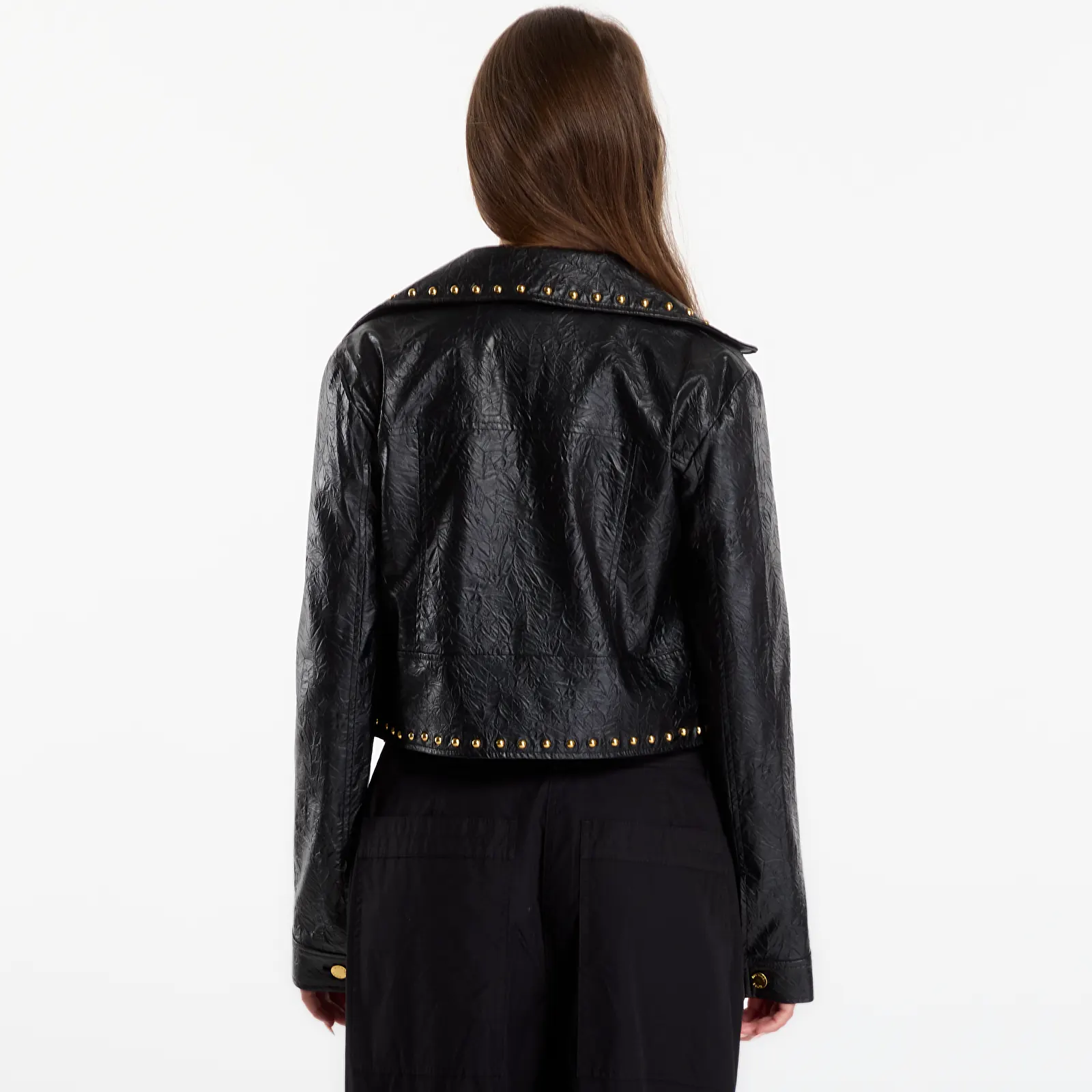 Jakker Michael Kors Studded Fx Leather Jacket Black