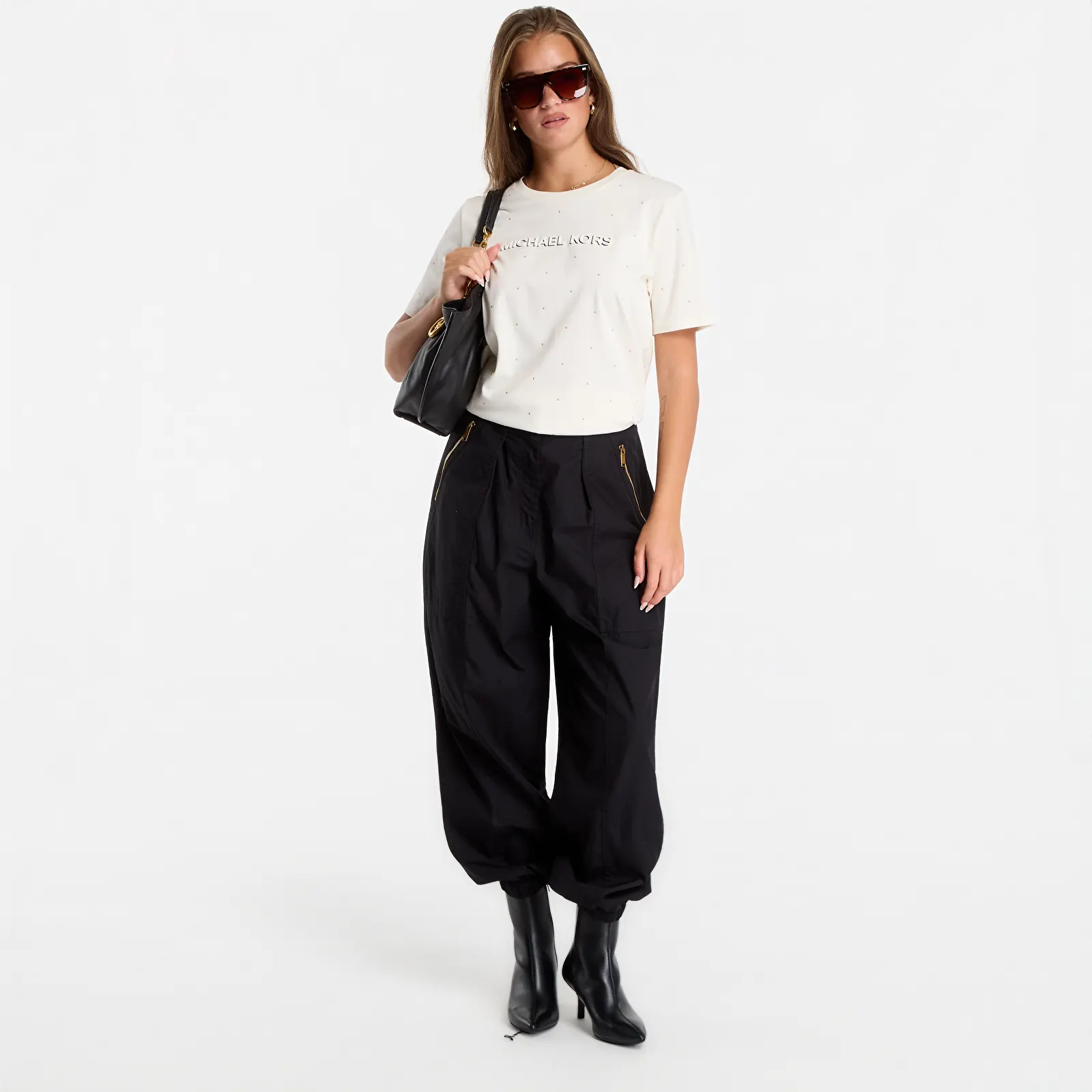 Marškinėliai Michael Kors Classic Mk Stud Tee Bone