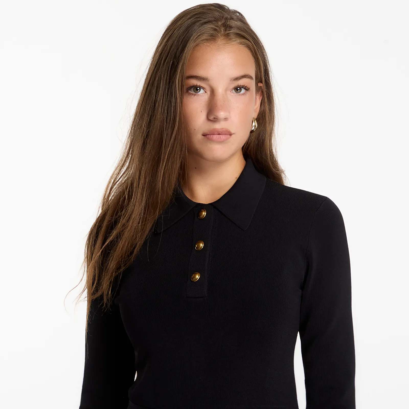Kjoler Michael Kors Polo Flare Midi Dress Black