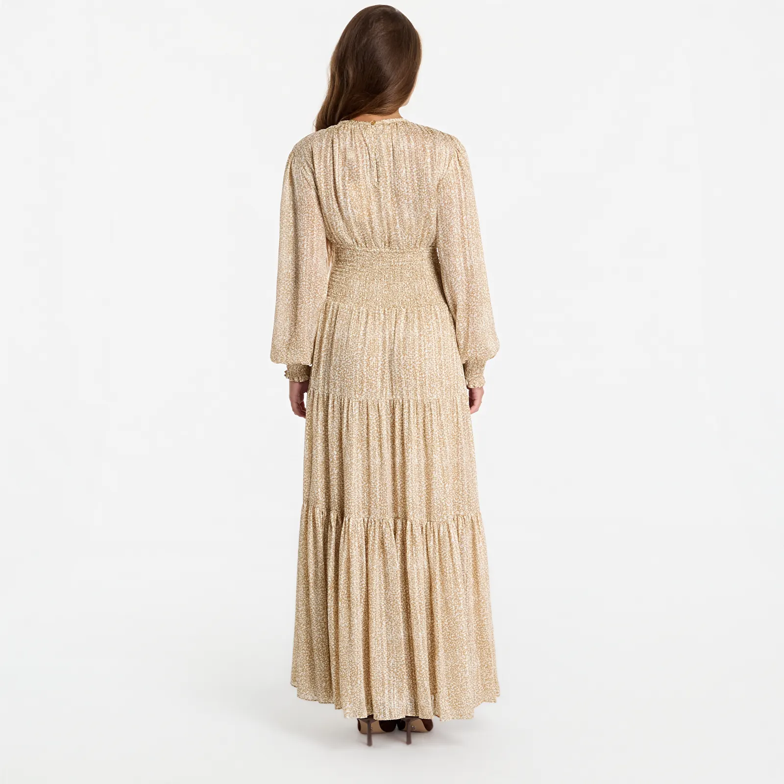 Dresses Michael Kors Ls Smock Maxi Dress Khaki