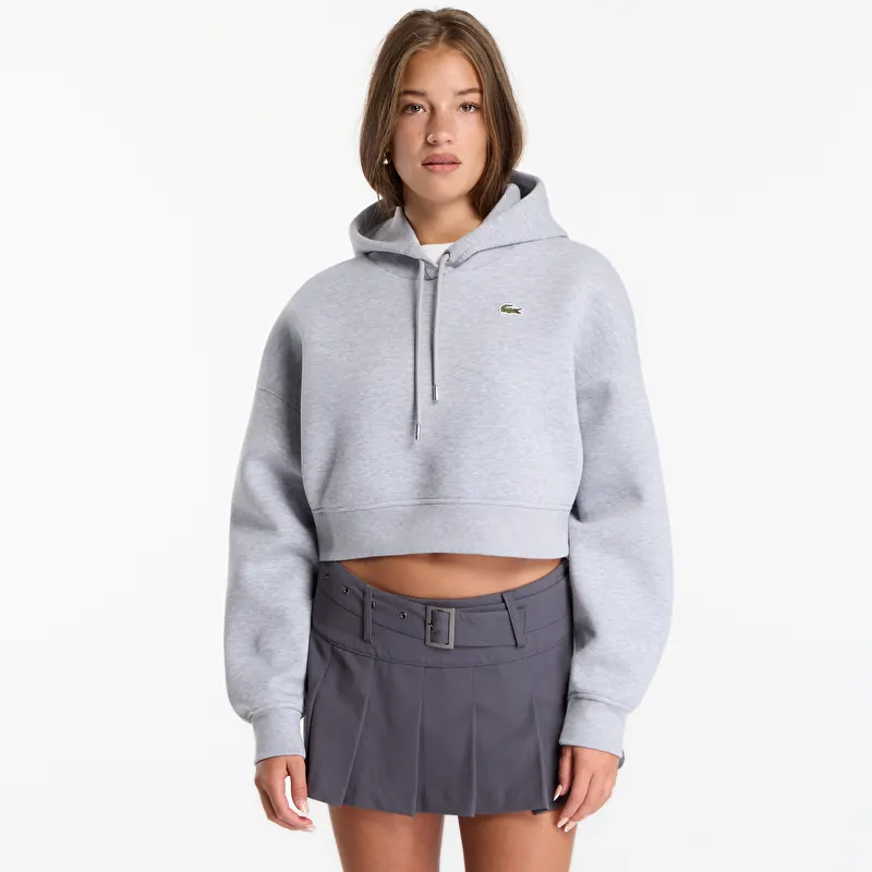 Hoodica Lacoste Zipped Hoodies Silver Chine