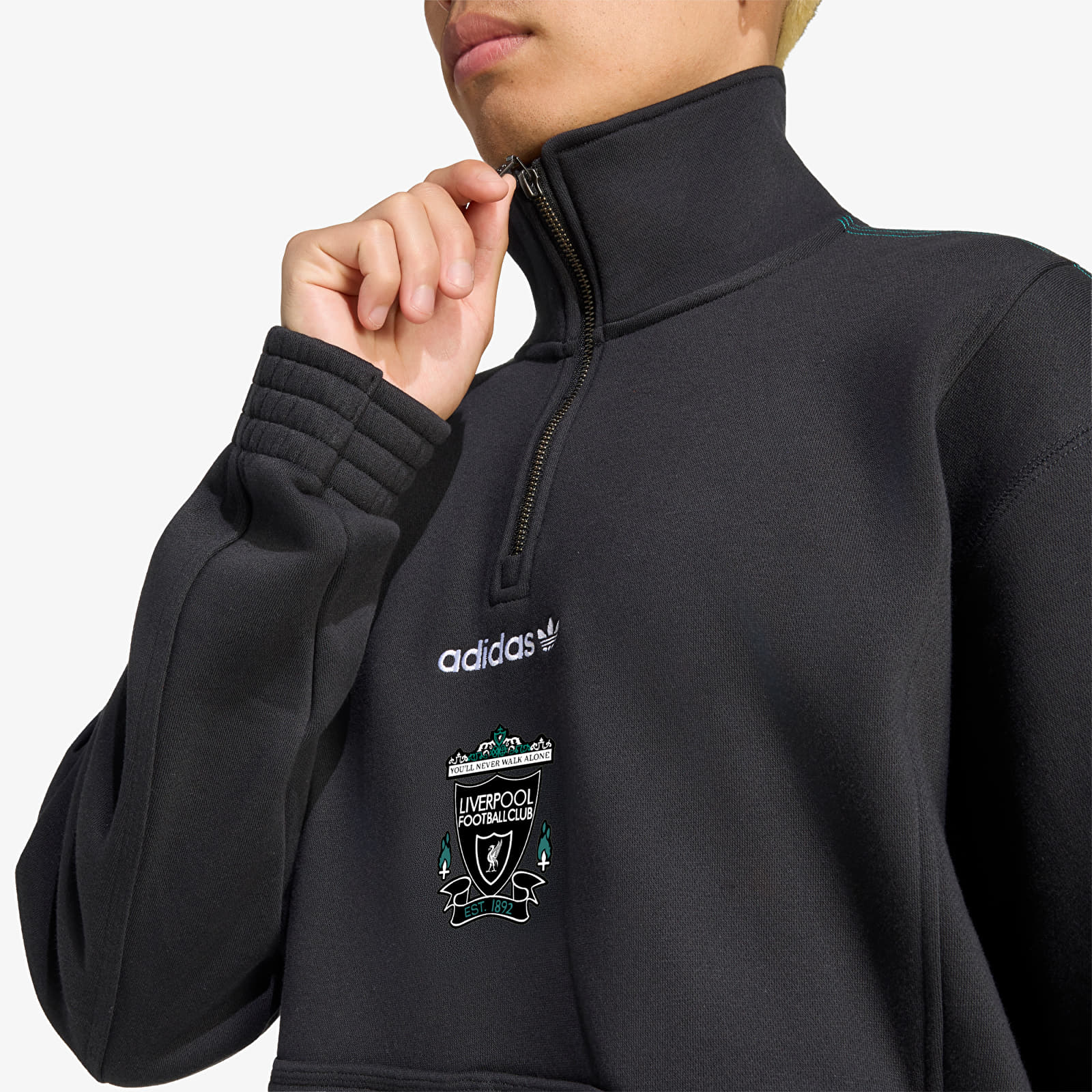 Meeste kampsunid adidas Liverpool FC EQT Half Zip Top Black