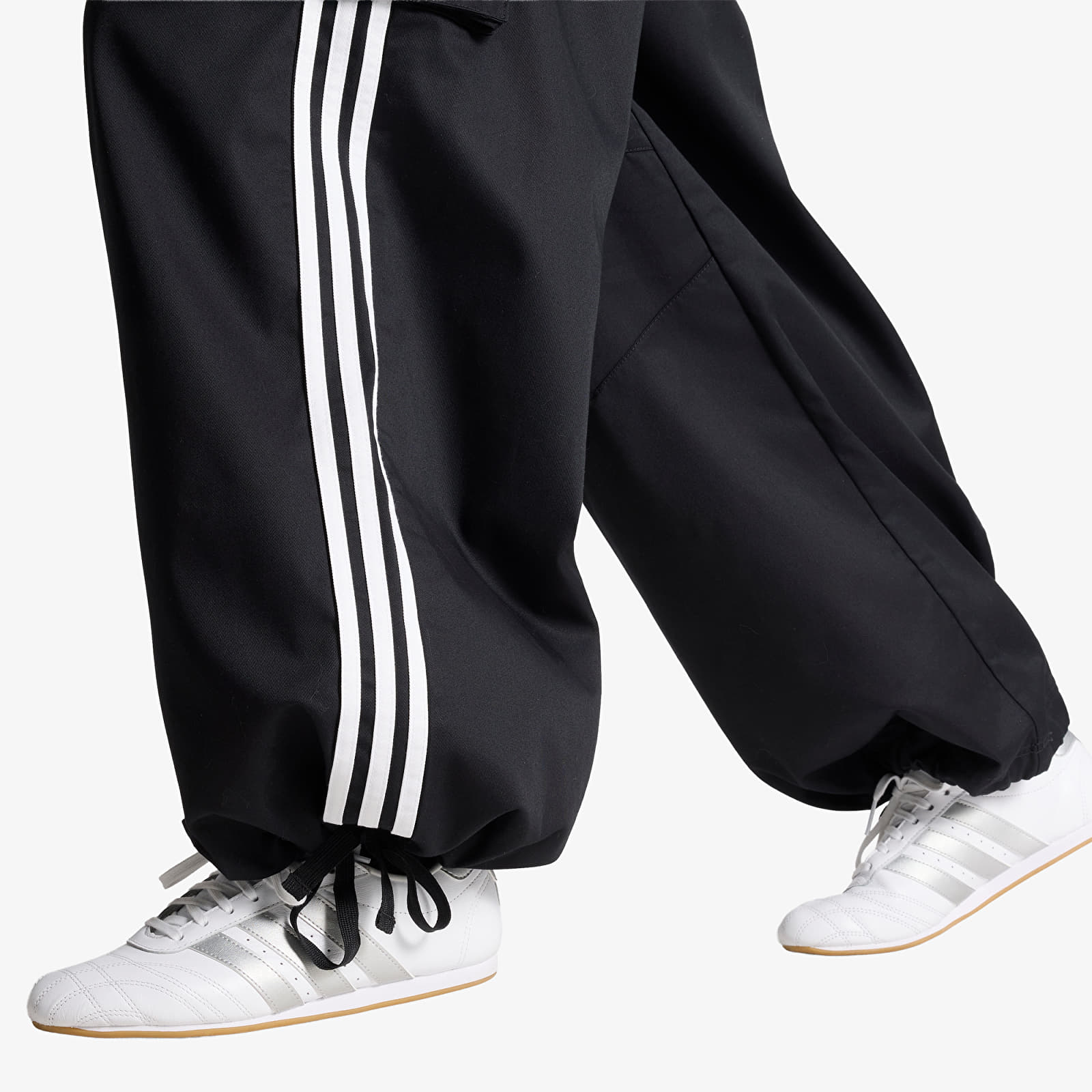 Women's Trousers adidas Firebird Adilenium Twill 3-stripes Cargo Pants Black/ White