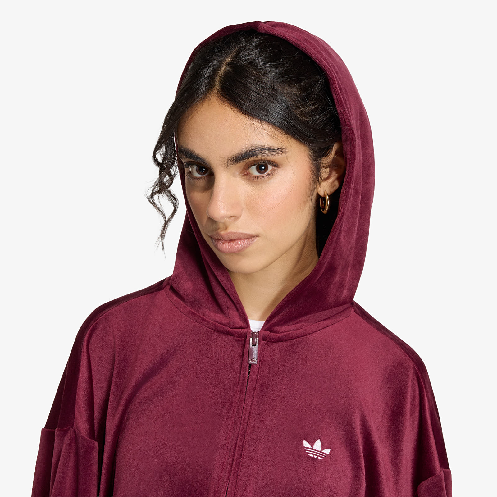 Γυναικεία σακάκια adidas Essentials Velvet Track Top Maroon