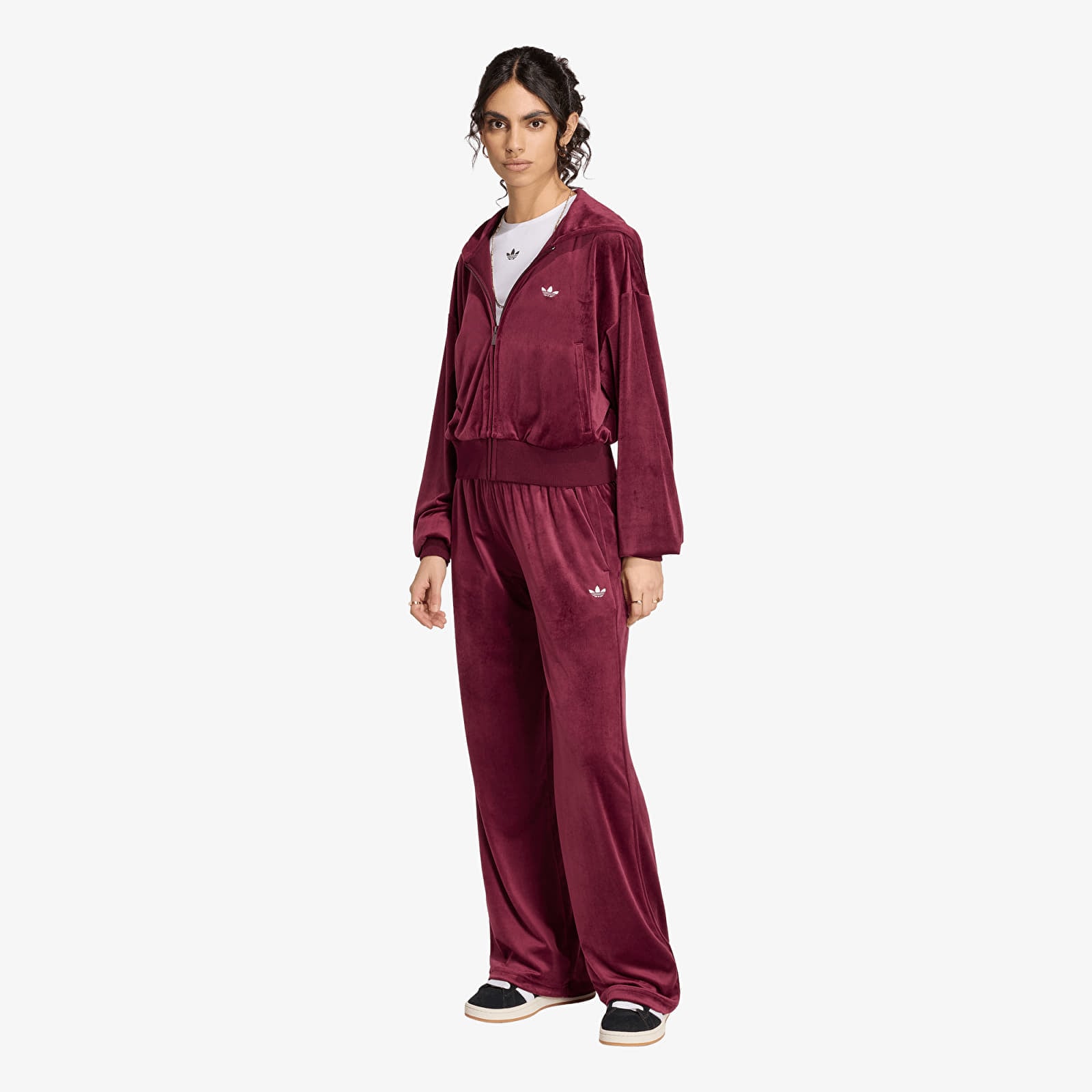 Γυναικεία σακάκια adidas Essentials Velvet Track Top Maroon