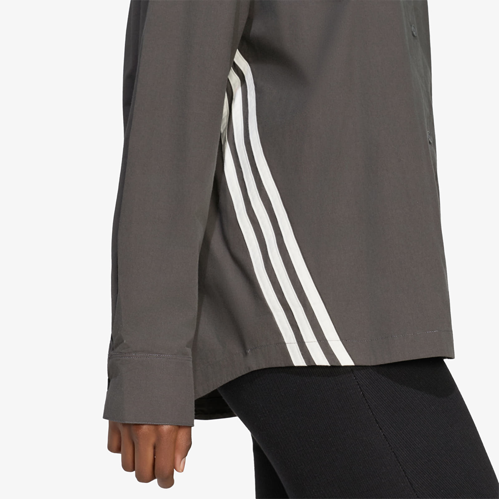 Cămașă de damă adidas 3 Stripes Shirt Utility Black/ Cloud White