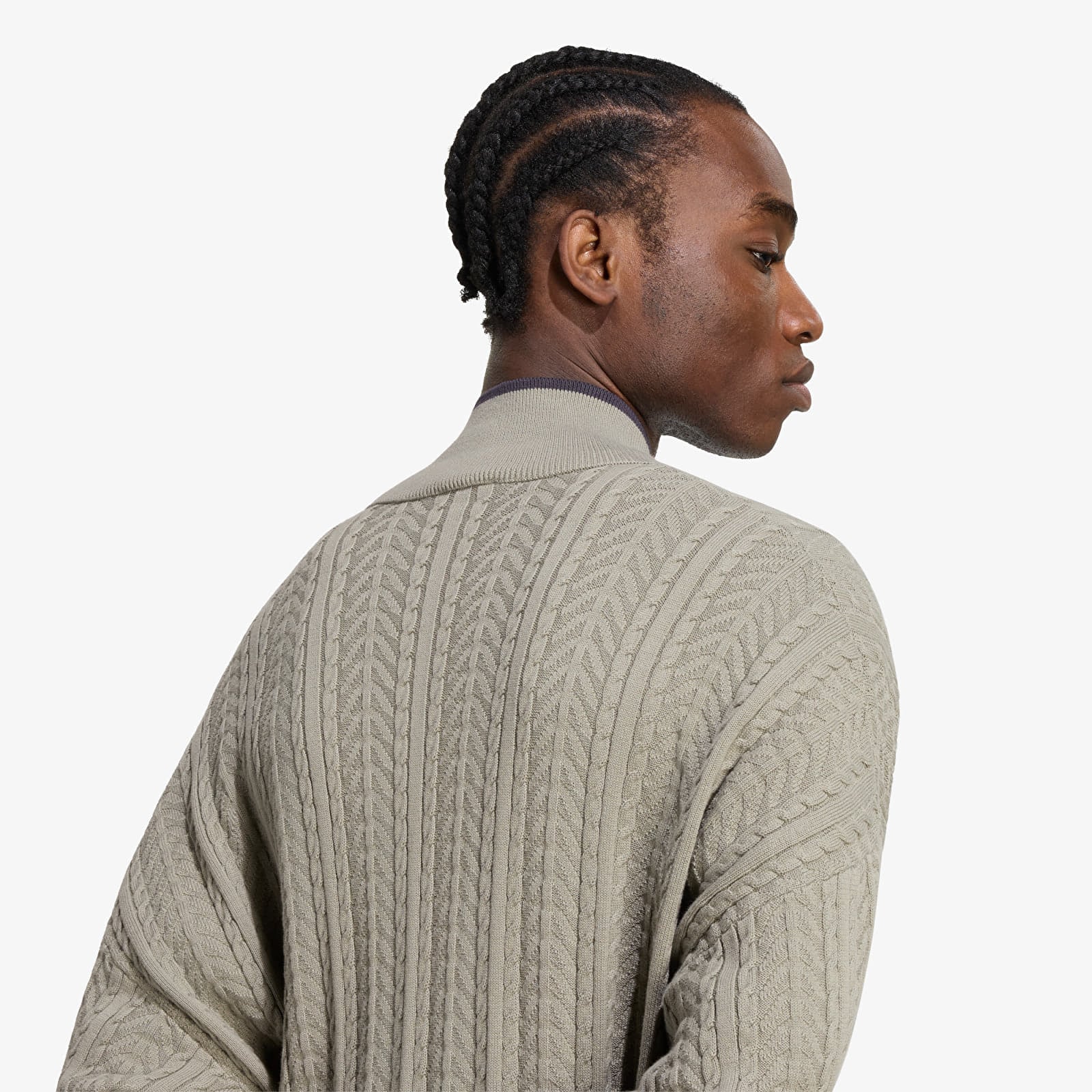 Jerseys para hombre adidas Firebird Cable Knit Track Top Silver Pebble