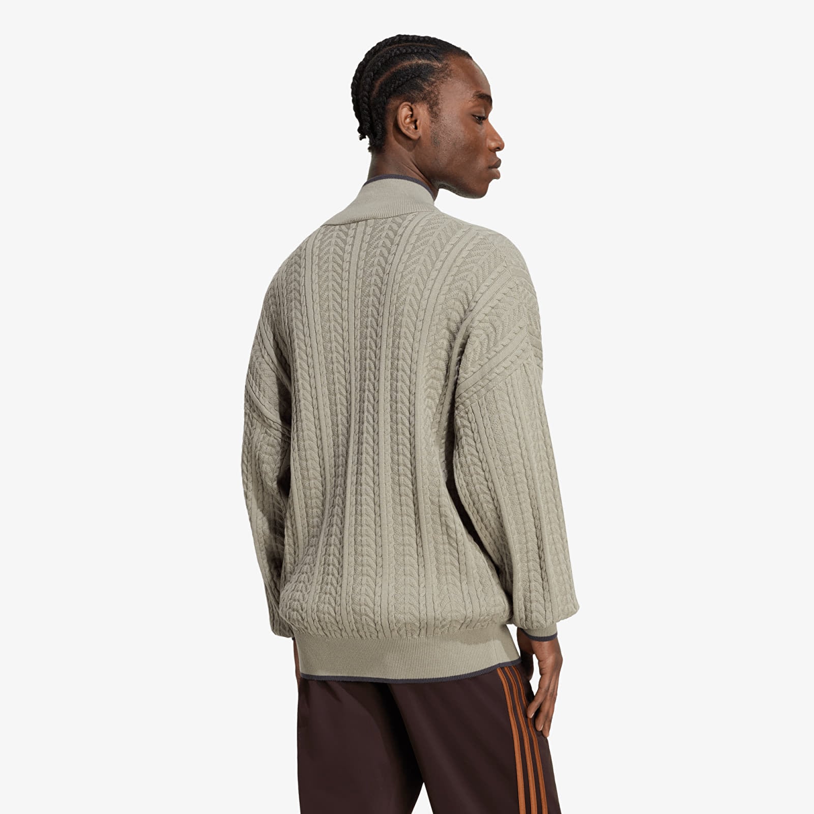 Jerseys para hombre adidas Firebird Cable Knit Track Top Silver Pebble