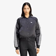 adidas Satin SST Bomber Jacket Black/ White/ Grey Three