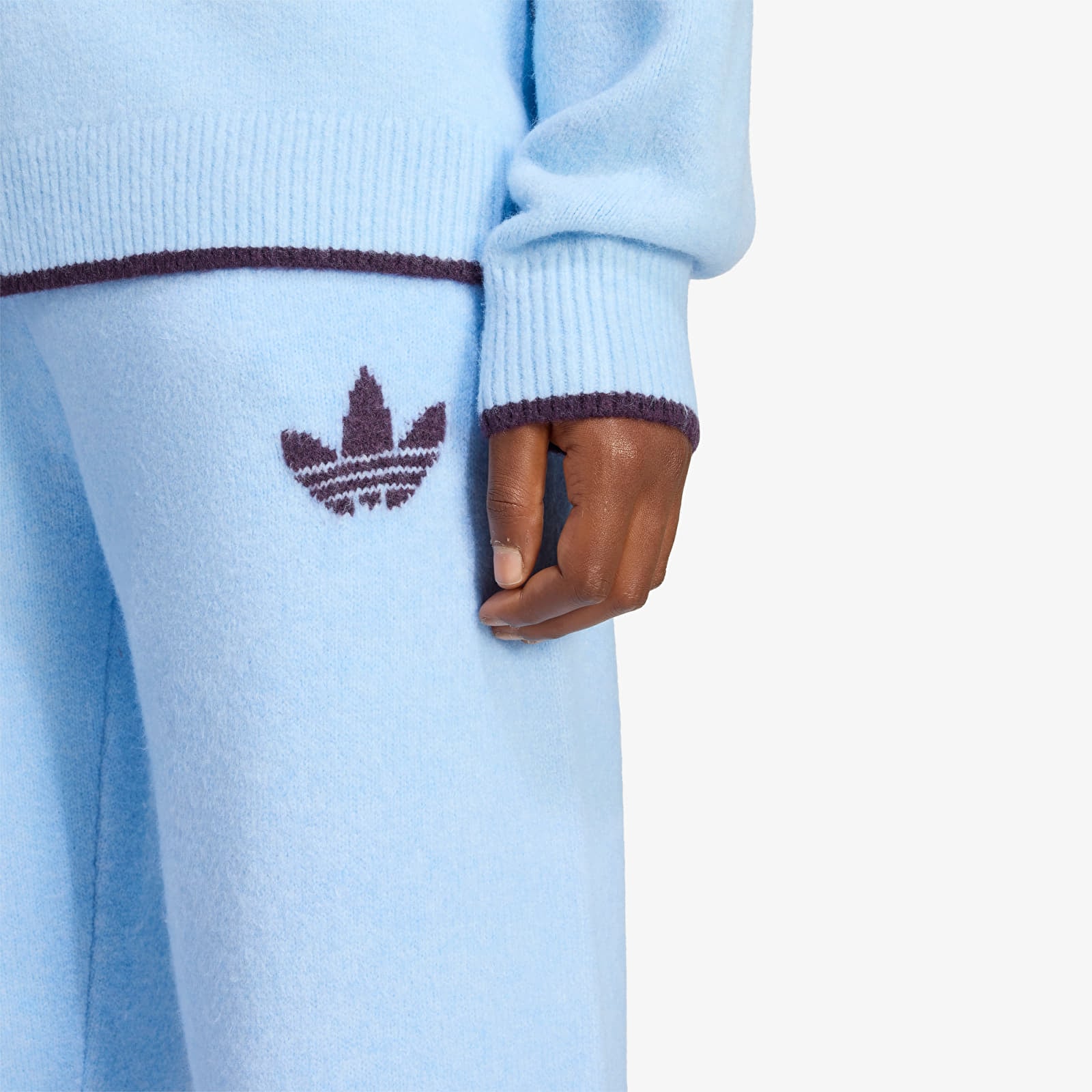 Γυναικείες φόρμες adidas Ess Knit Tipping Pants Clear Sky/ Noble Red