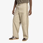 adidas 3 Stripes Pleated Trousers Khaki Three