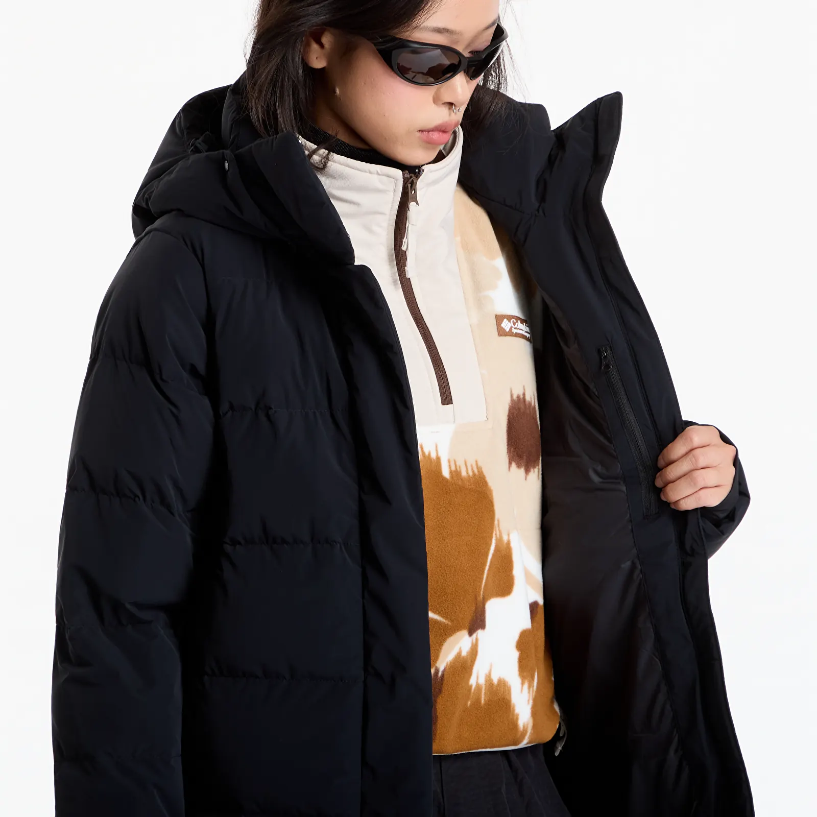 Дамски пухени якета  Columbia Amaze Puff™ Mid Hooded Jacket Black