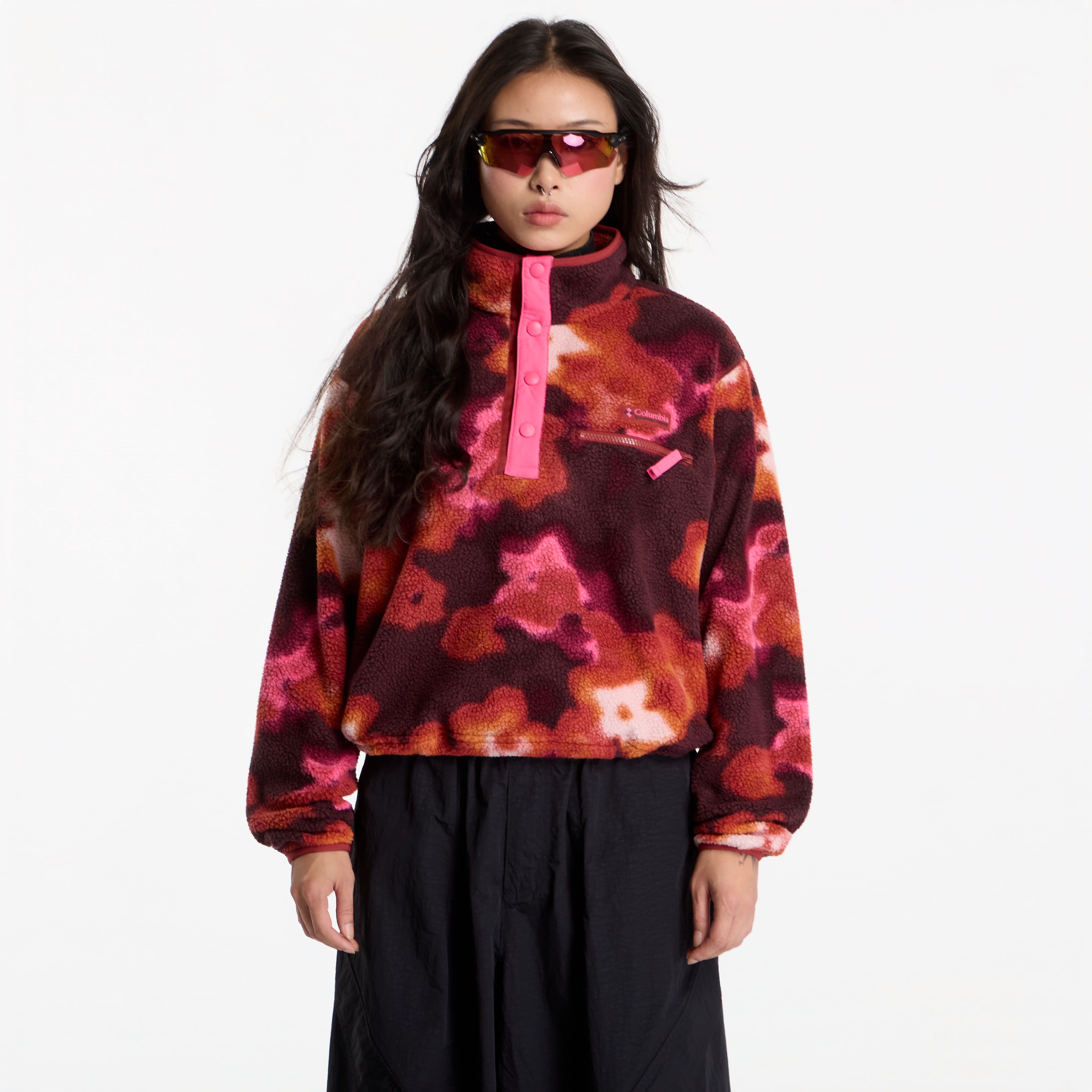 Суитшърт Columbia Helvetia™ II Printed Cropped Half Snap Red Oxide, Dyeflower XS