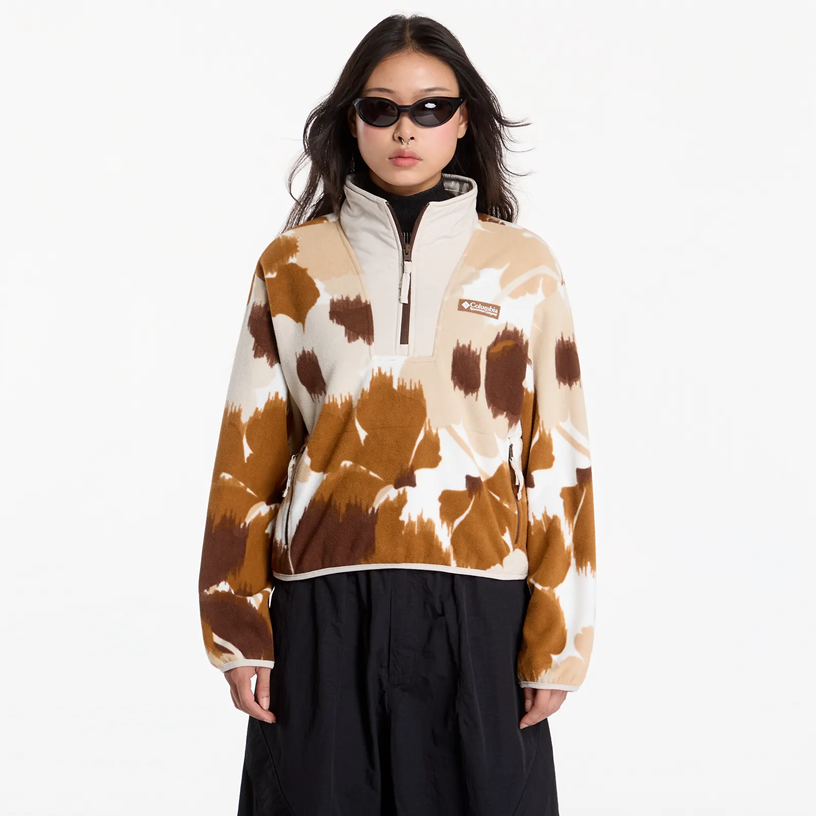 Женские худи Columbia Sequoia Grove™ II Printed Half Zip Camel Brown Ikatbloom
