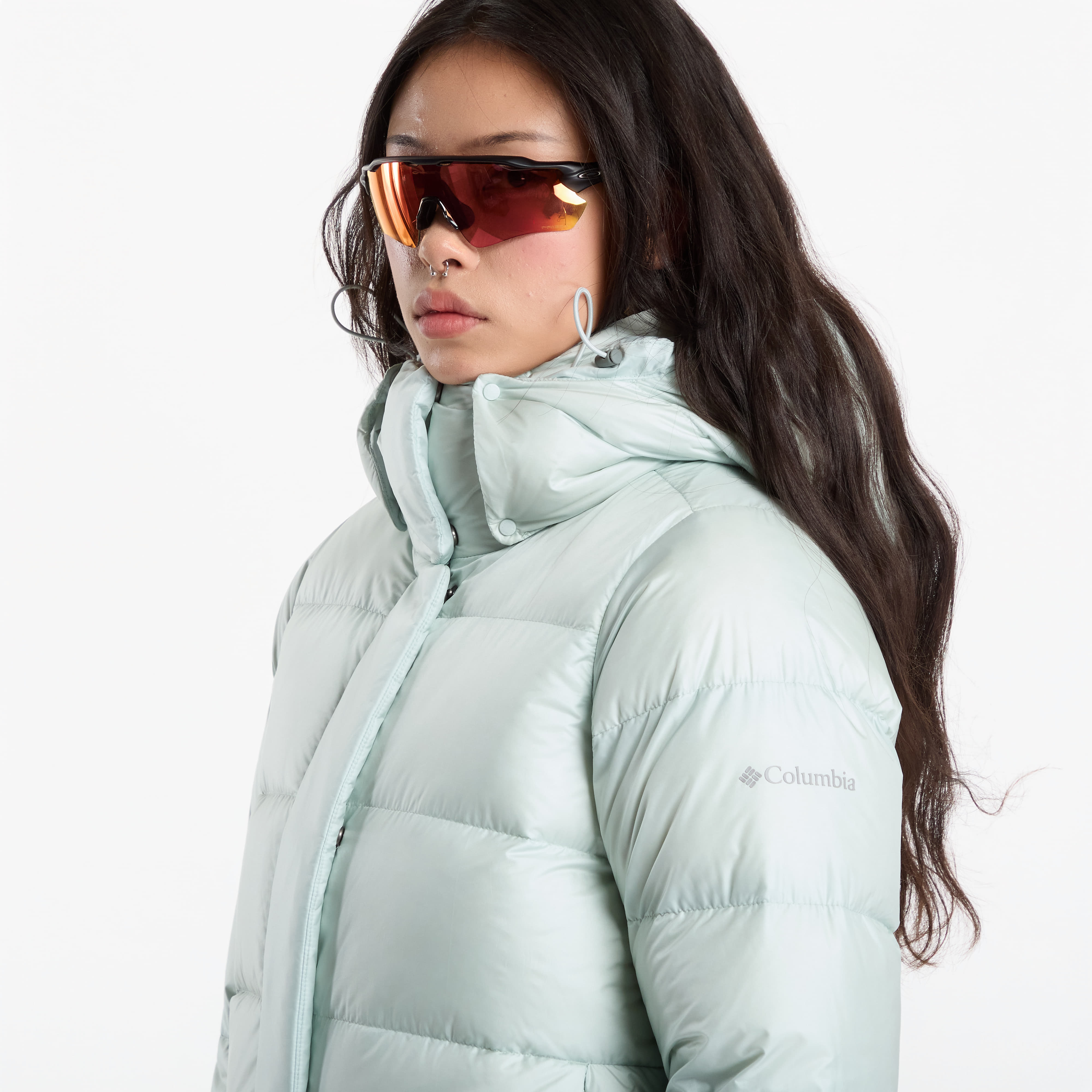 Φουσκωτό μπουφάν Columbia Amaze Puff™ Hooded Jacket Tea Light Pearl Shine L