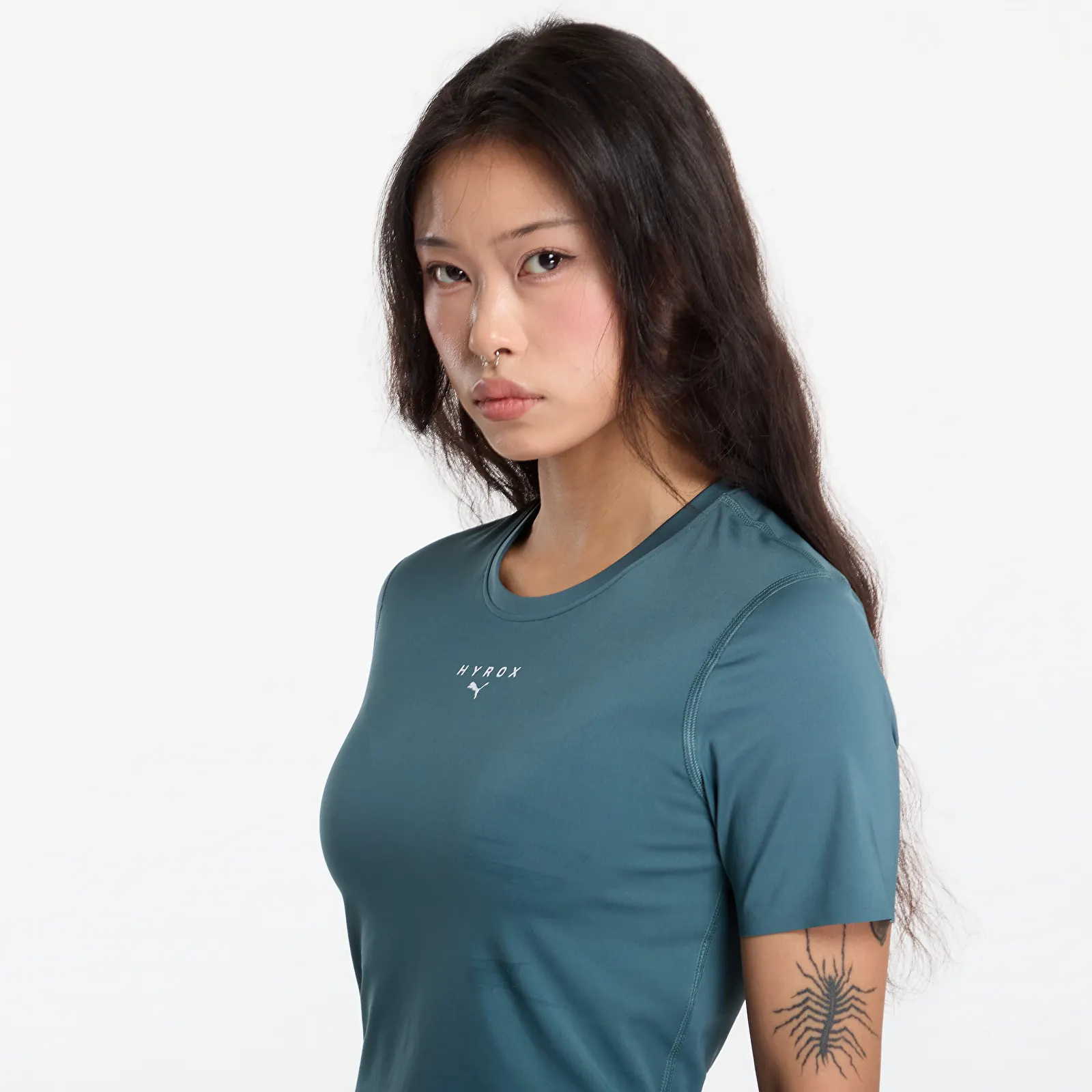 T-Shirts Frau Puma X Hyrox Pwrmode Crop Tee Herb Garden