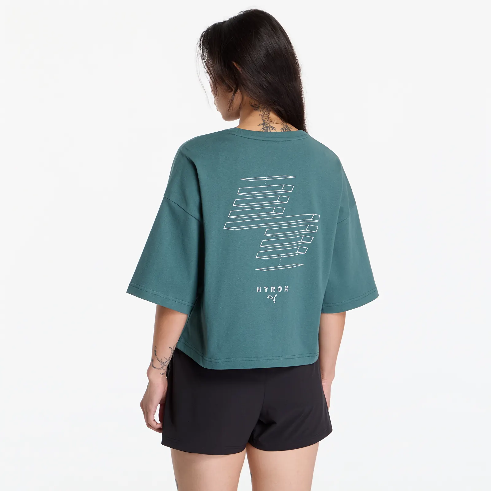 Női pólók  Puma X Hyrox Cropped Lifestyle Tee Herb Garden