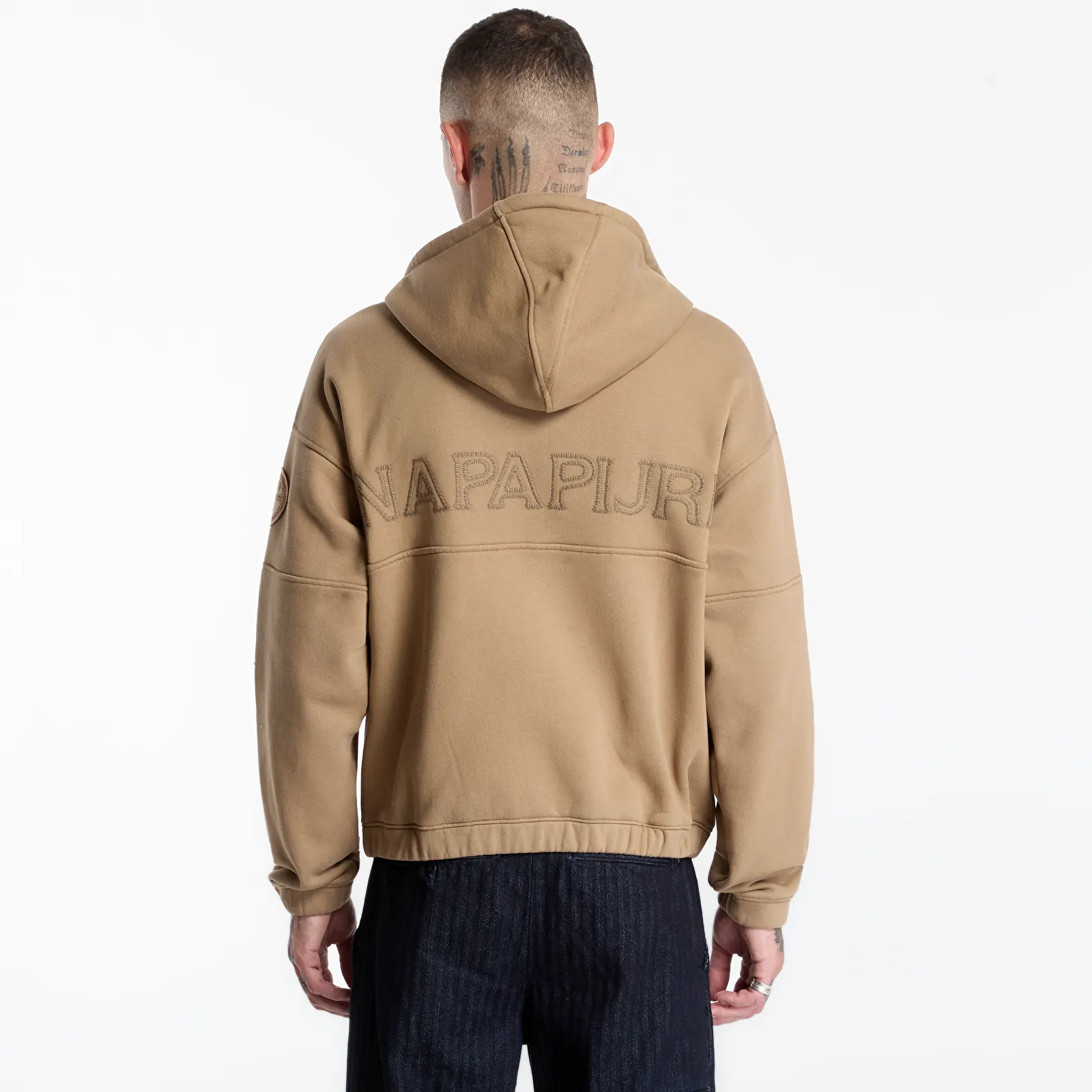 Sudaderas con capucha para hombre Napapijri Bloom Full-Zip Hoodie Beige Petrified Oak