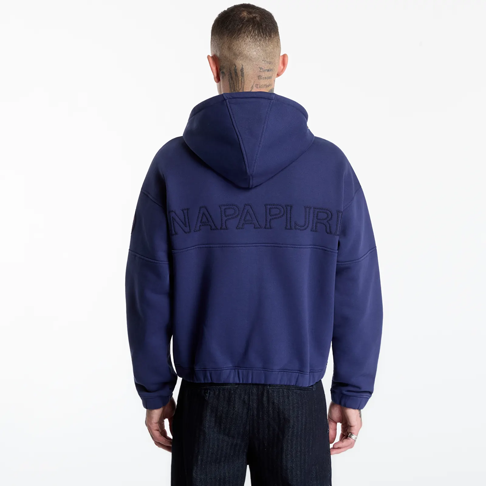 Pánské mikiny Napapijri Bloom Full-Zip Hoodie Blue Academy