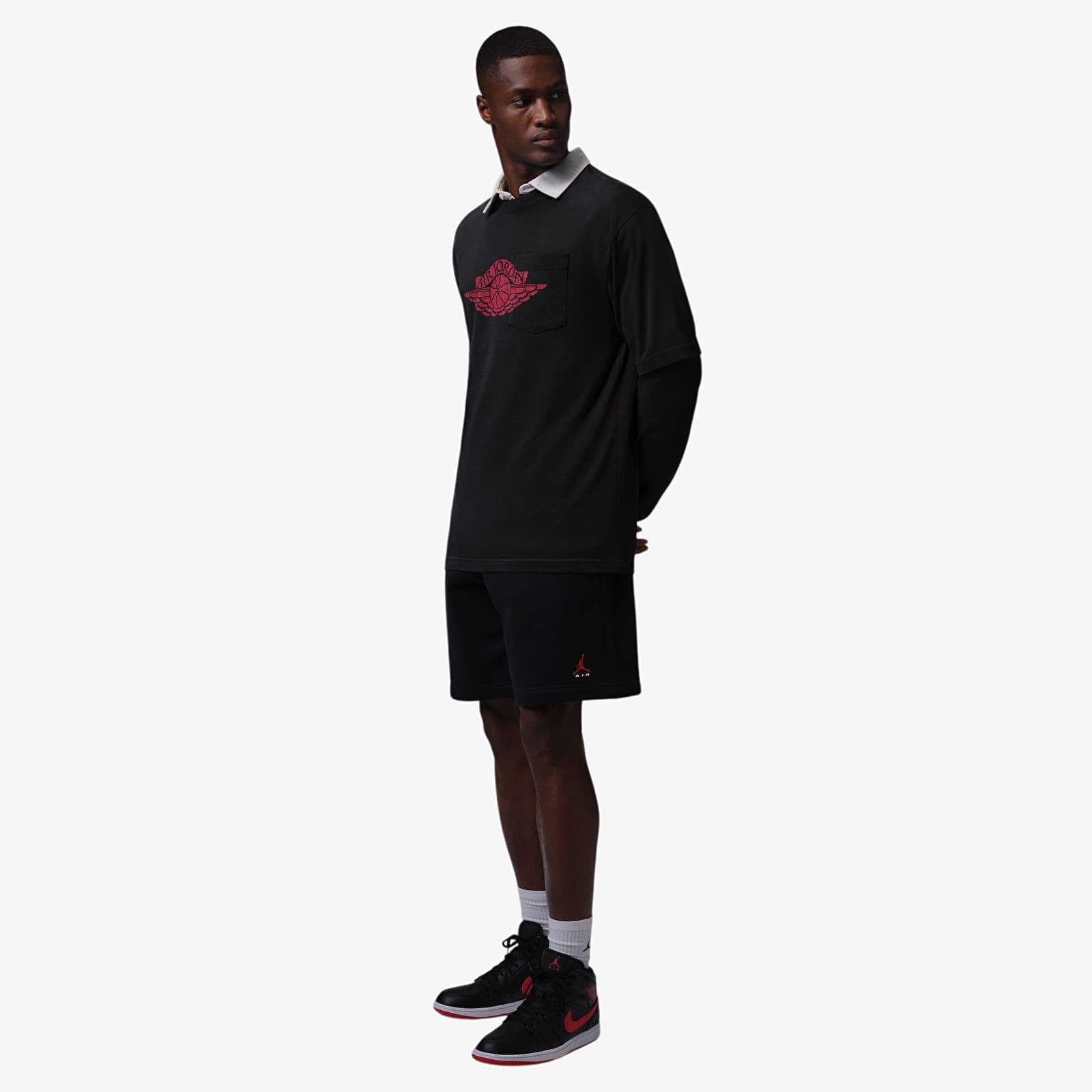 Pánske tričká Jordan Flight Essentials Men's Pocket T-Shirt Black/ University Red