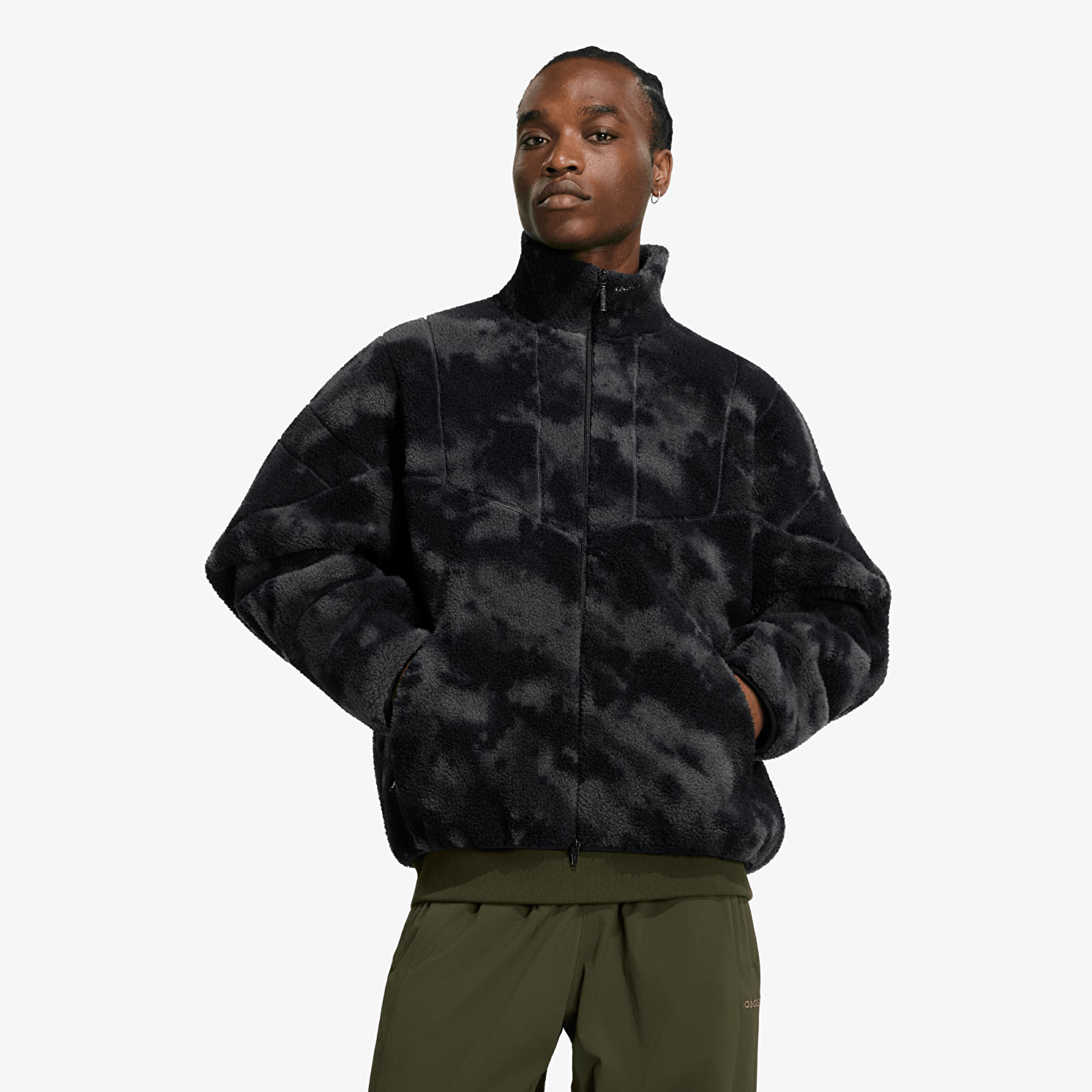 Men's jackets adidas Camo Polarfleece TT Black
