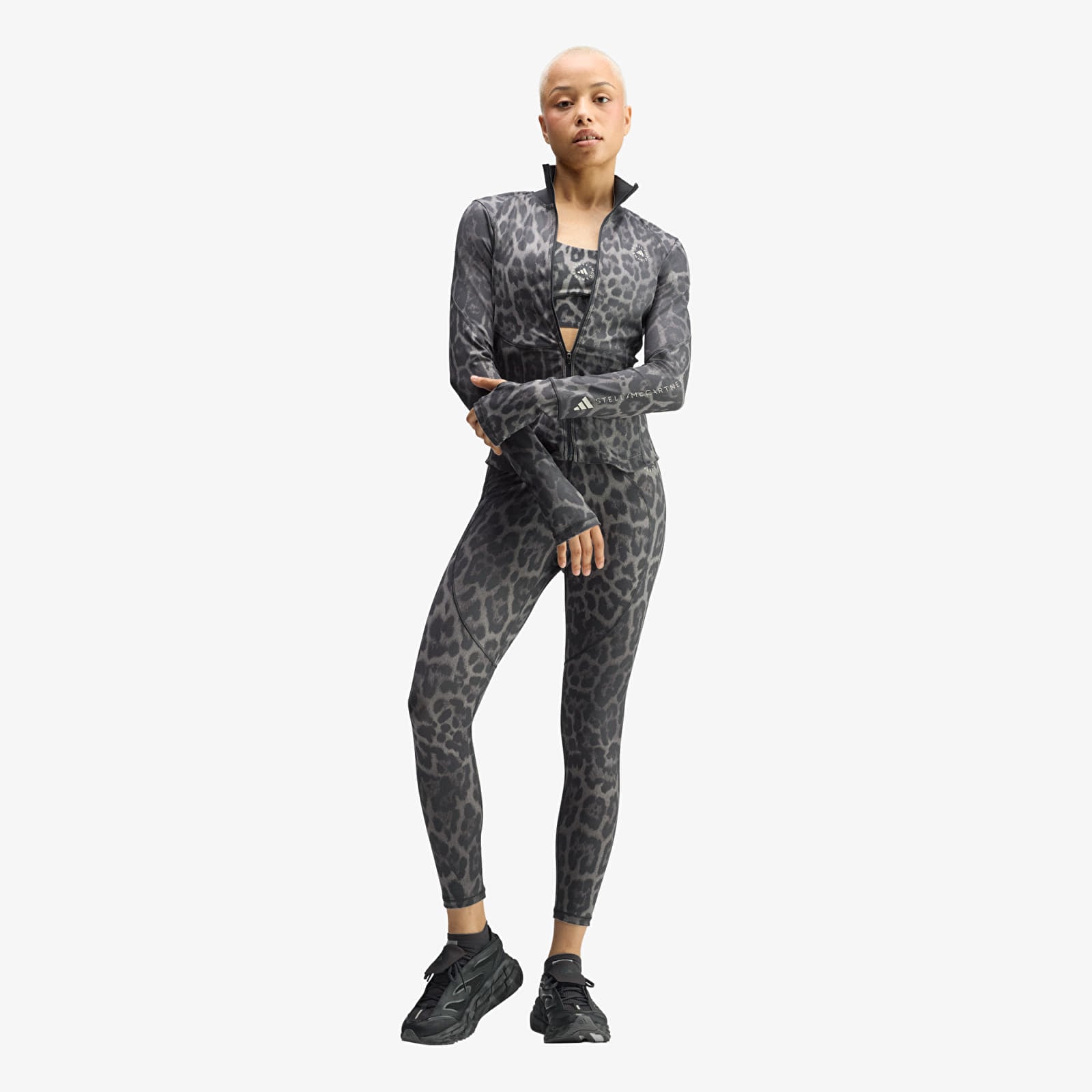 Naisten takit adidas by Stella McCartney Training Midlayer Printed Dove Grey/ Carbon