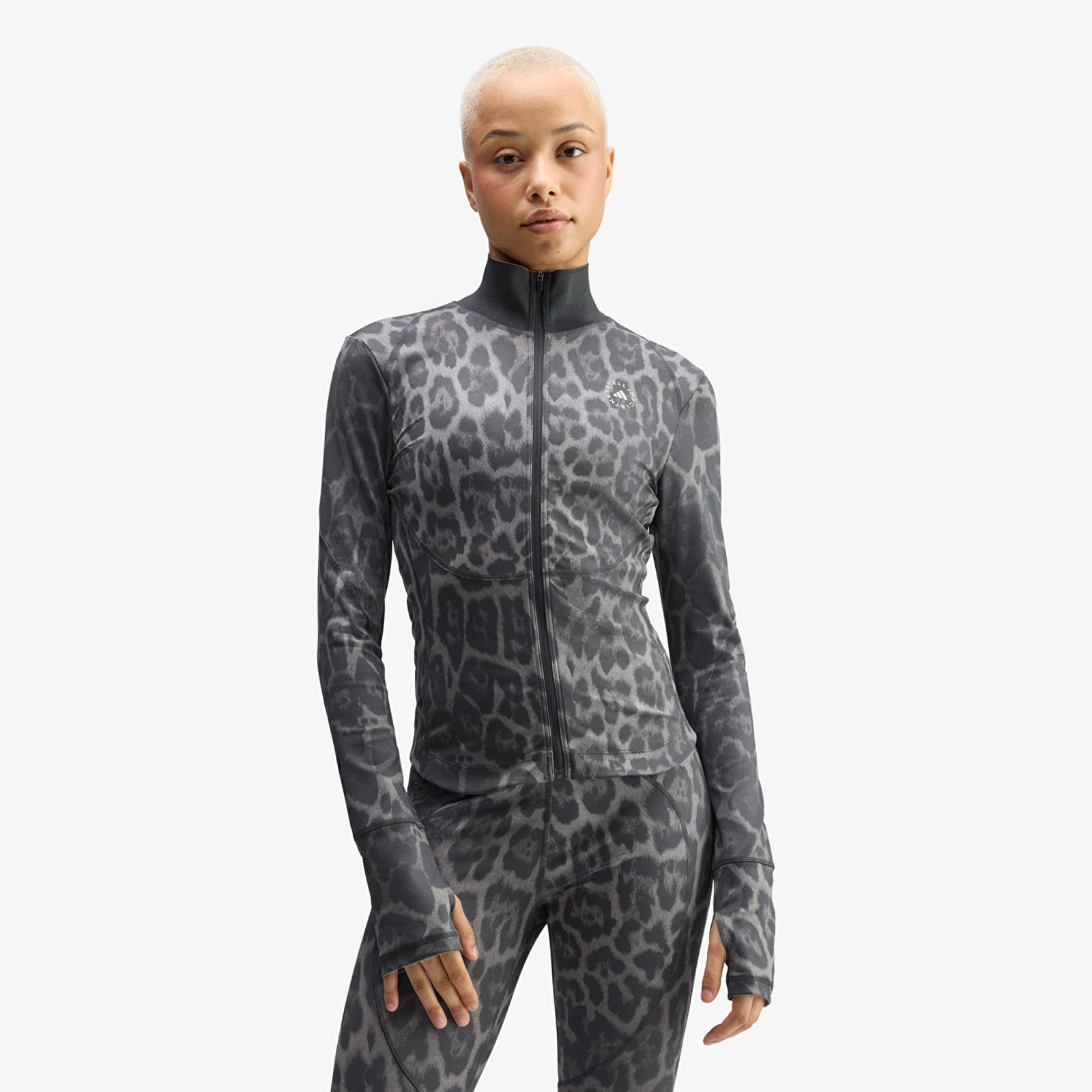 Naisten takit adidas by Stella McCartney Training Midlayer Printed Dove Grey/ Carbon