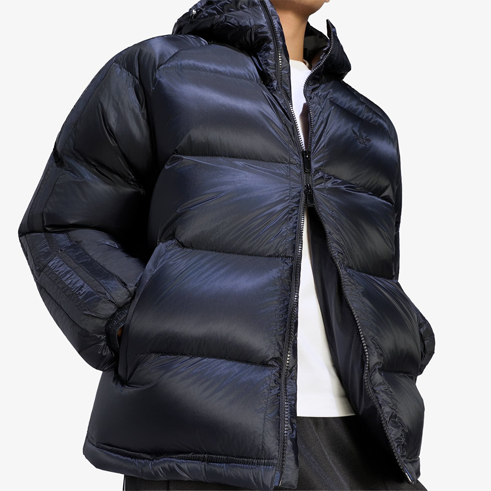 Jachete din puf pentru bărbați adidas Pertex 3-STRIPES Down Regen Jacket Black