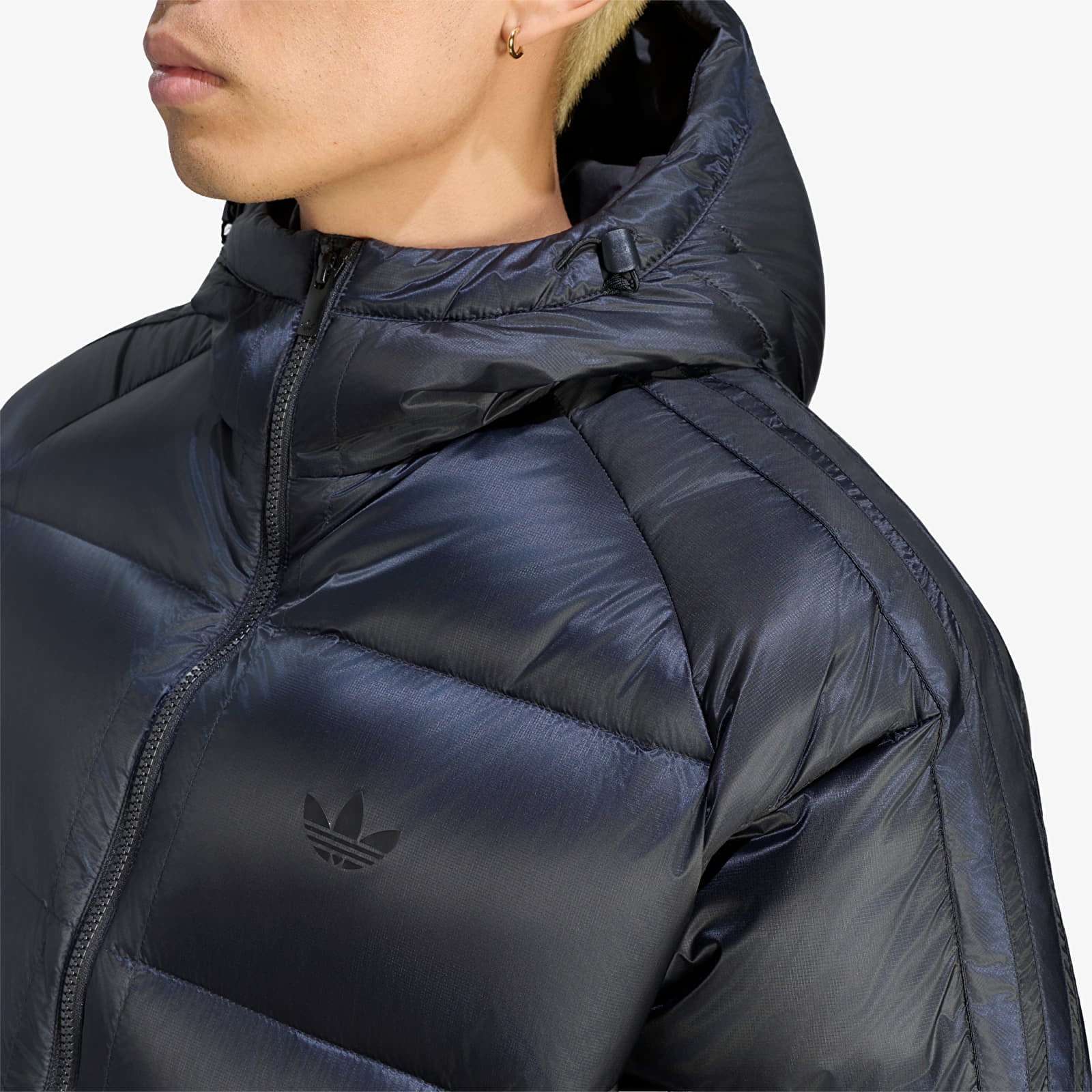 Jachete din puf pentru bărbați adidas Pertex 3-STRIPES Down Regen Jacket Black