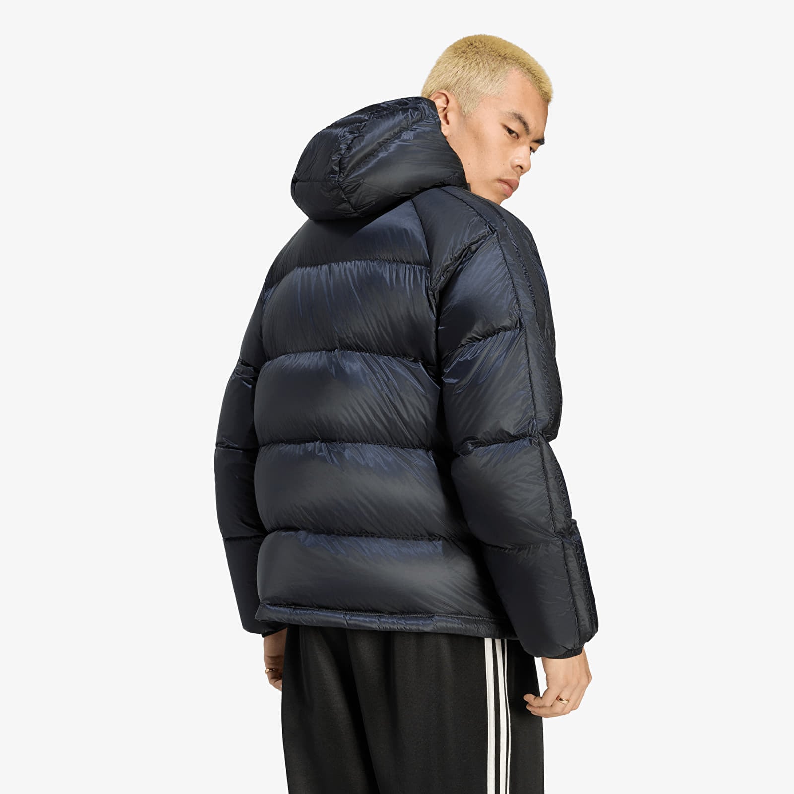 Jachete din puf pentru bărbați adidas Pertex 3-STRIPES Down Regen Jacket Black