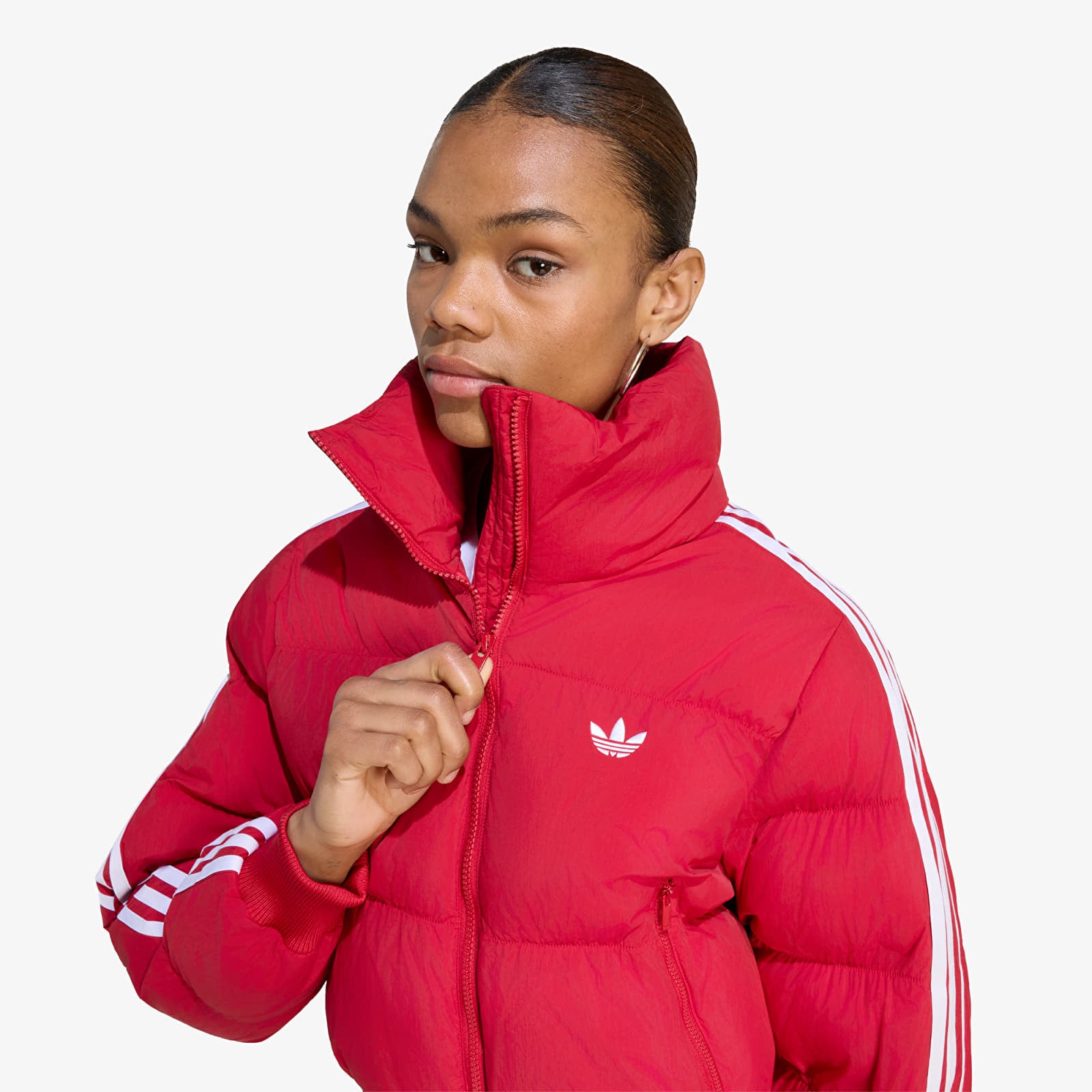 Women's Down Jackets adidas Adicolor Short Puffer Jacket Team Victory Red