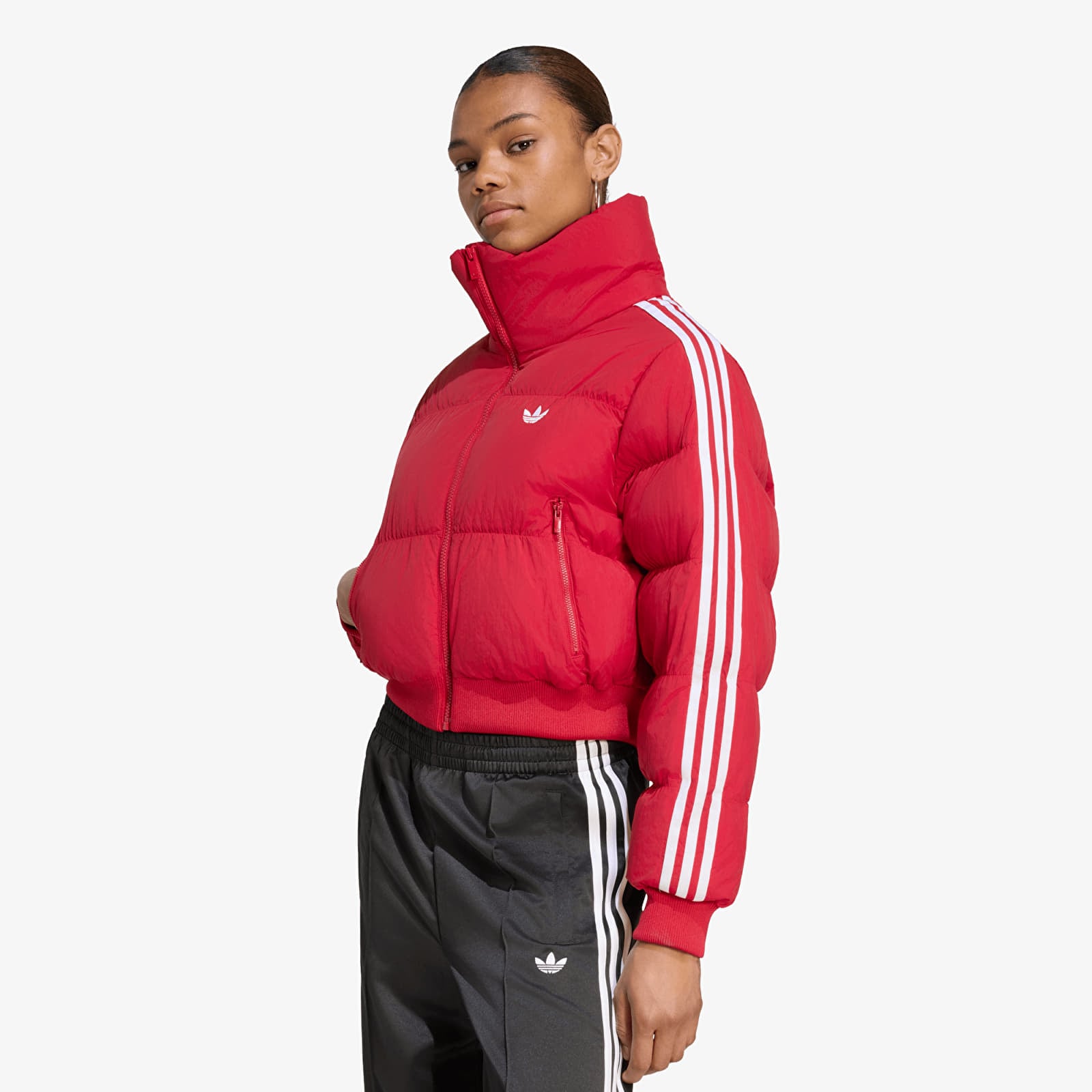 Women's Down Jackets adidas Adicolor Short Puffer Jacket Team Victory Red