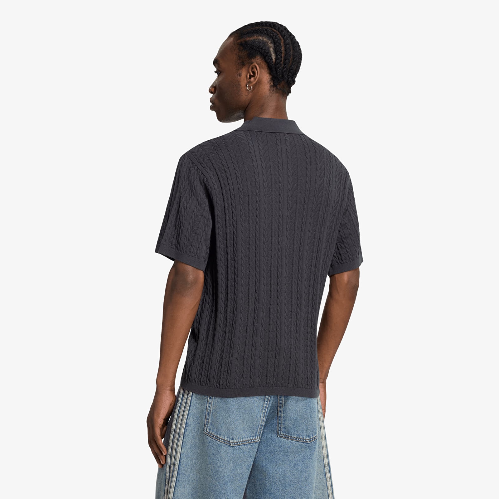 Мужские свитера adidas Cable Knit Football Jersey Utility Black