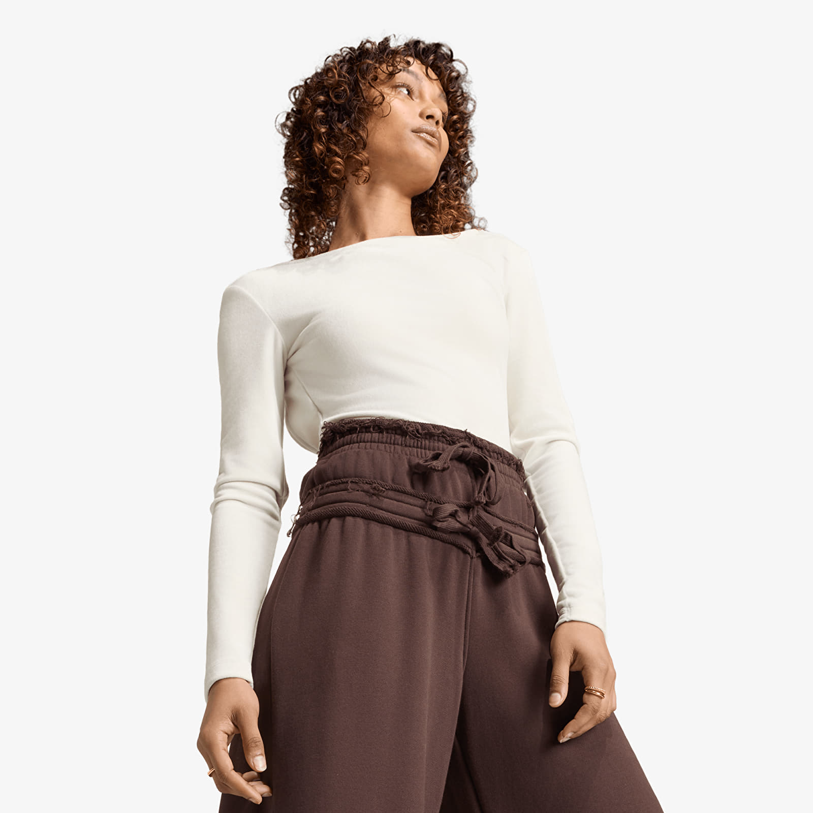Pantaloni tuta donna adidas SST Double Waisted Pant Aurora Coffee