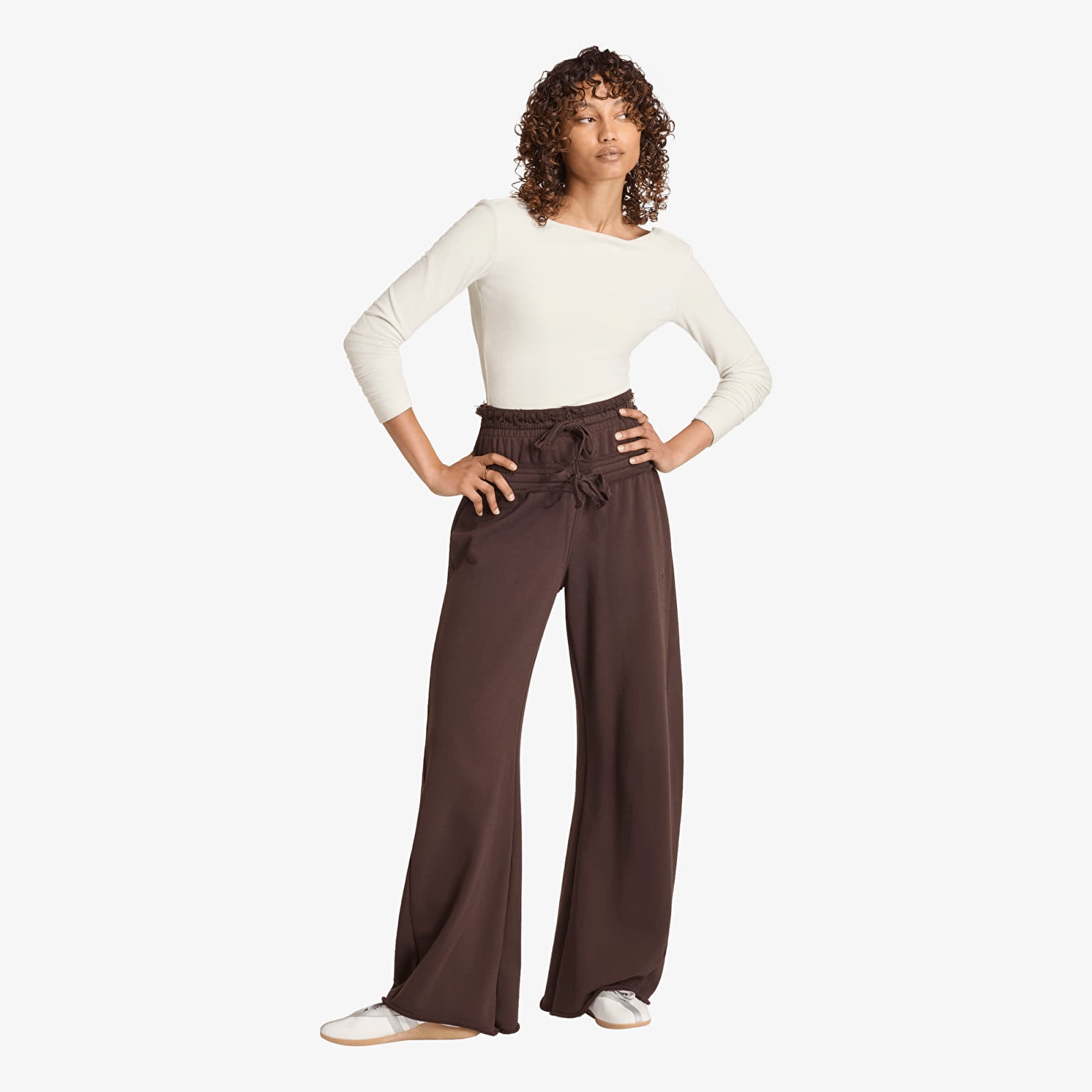 Pantaloni tuta donna adidas SST Double Waisted Pant Aurora Coffee