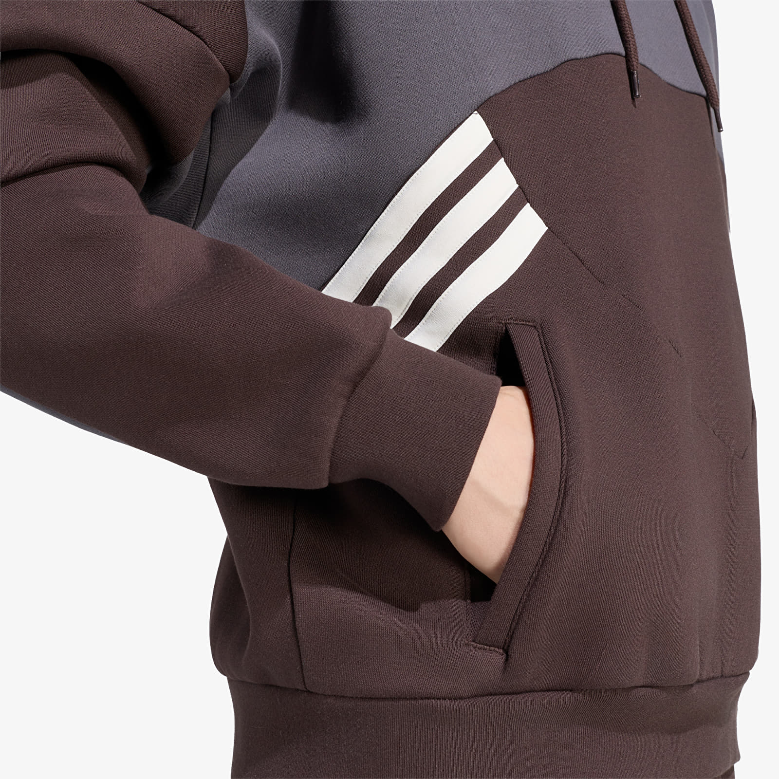 Herren-Sweatshirts adidas Cutline Hoodie Aurora Coffee/ Utility Black