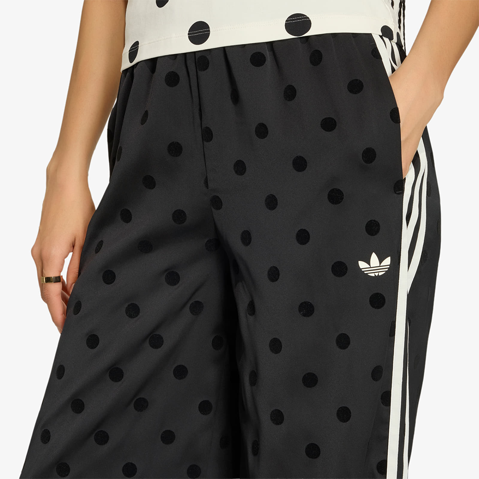 Pantalons femme adidas Satin Polka Dots Wide Leg Pant Black