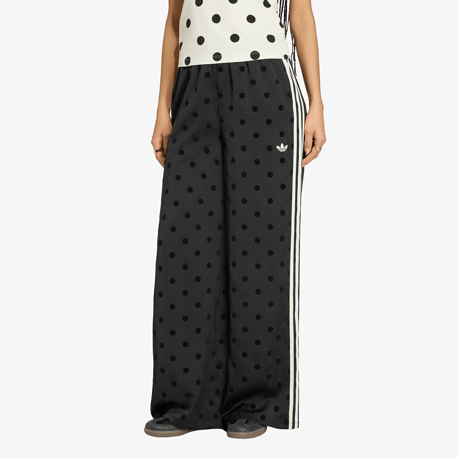 Pantalons femme adidas Satin Polka Dots Wide Leg Pant Black