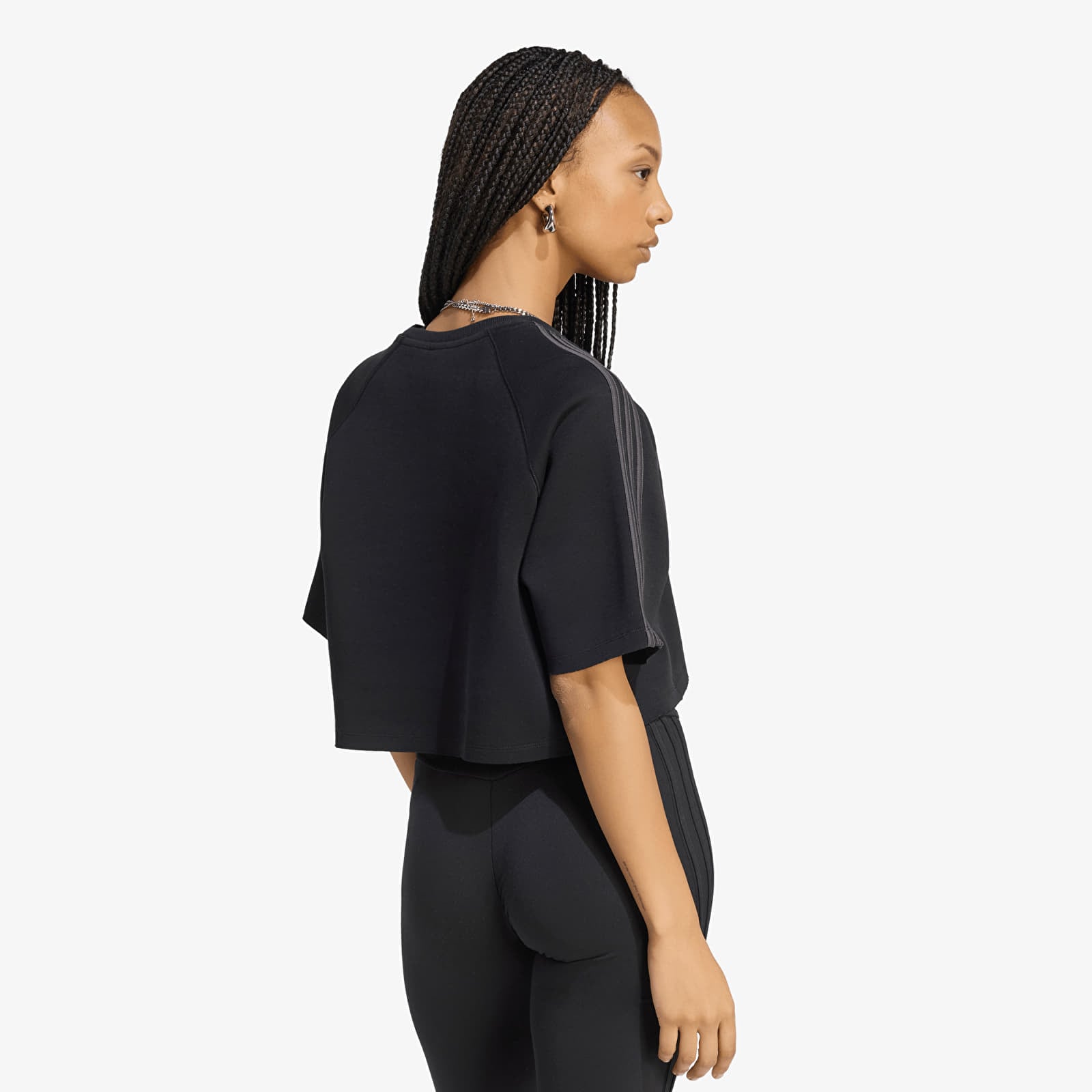 Tricouri femei adidas SST 2.0 Boxy Cropped T-Shirt Black/ Utility Black