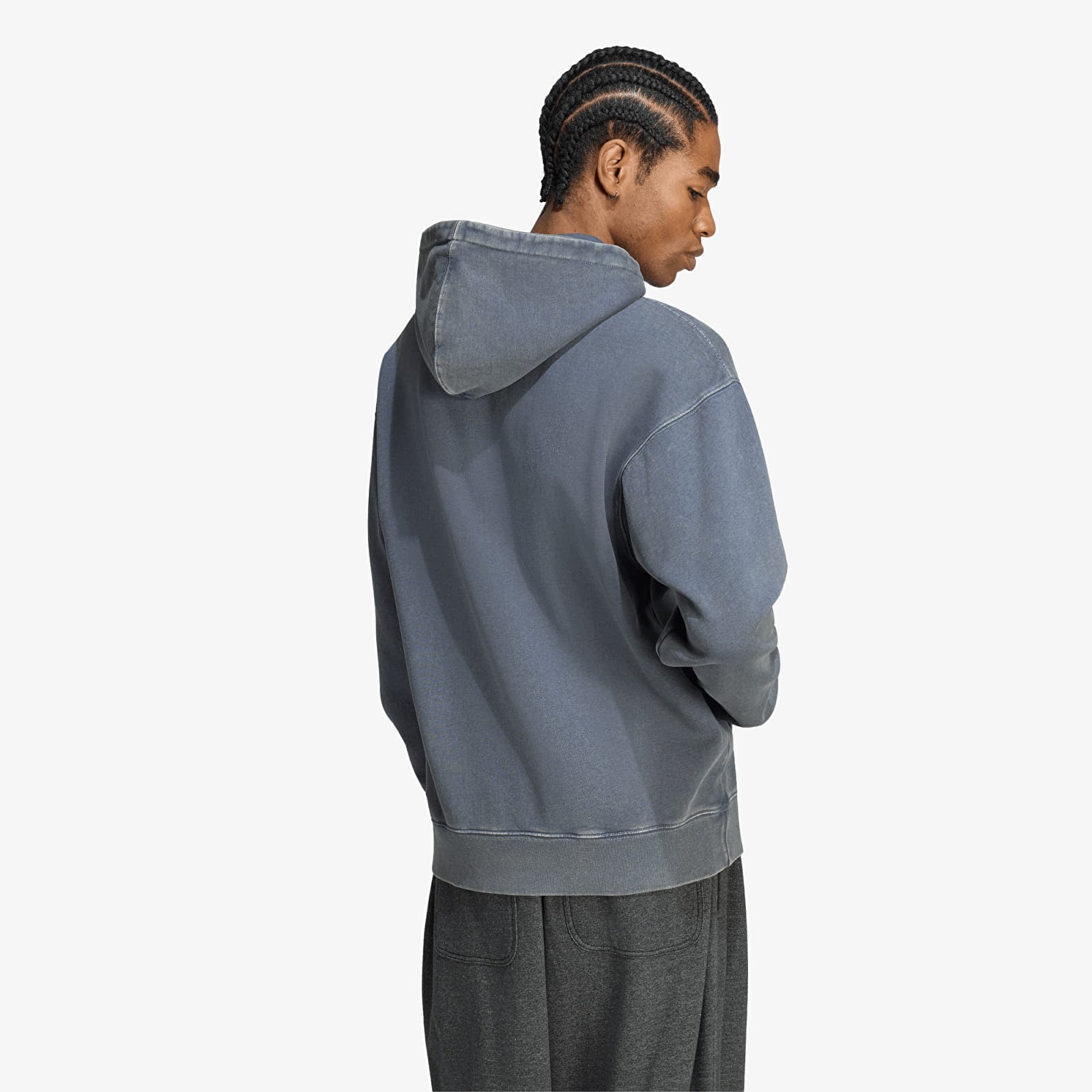 Herren-Sweatshirts adidas Trefoil Essentials Washed Loose Hoodie Preloved Ink