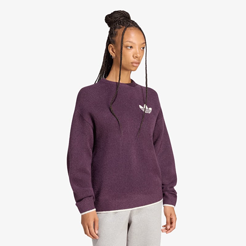 Sweater adidas Ess Knit Tipping Crew Noble Red/ Cream White