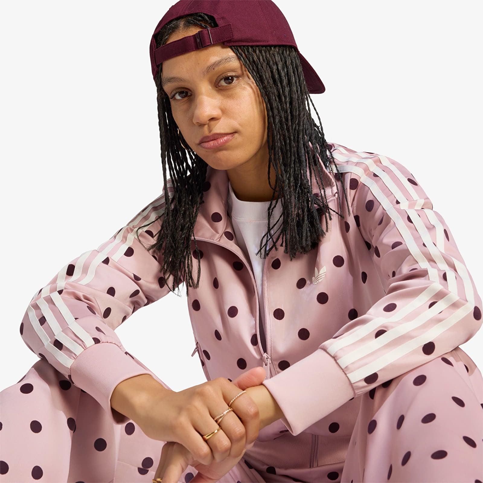 Chaquetas de mujer adidas Satin Polka Dots Tt Track Top Dual Lilac