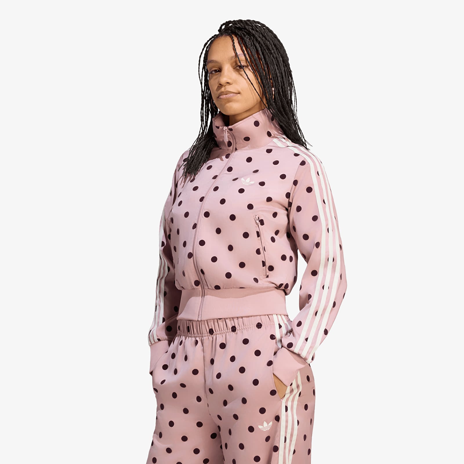 Chaquetas de mujer adidas Satin Polka Dots Tt Track Top Dual Lilac