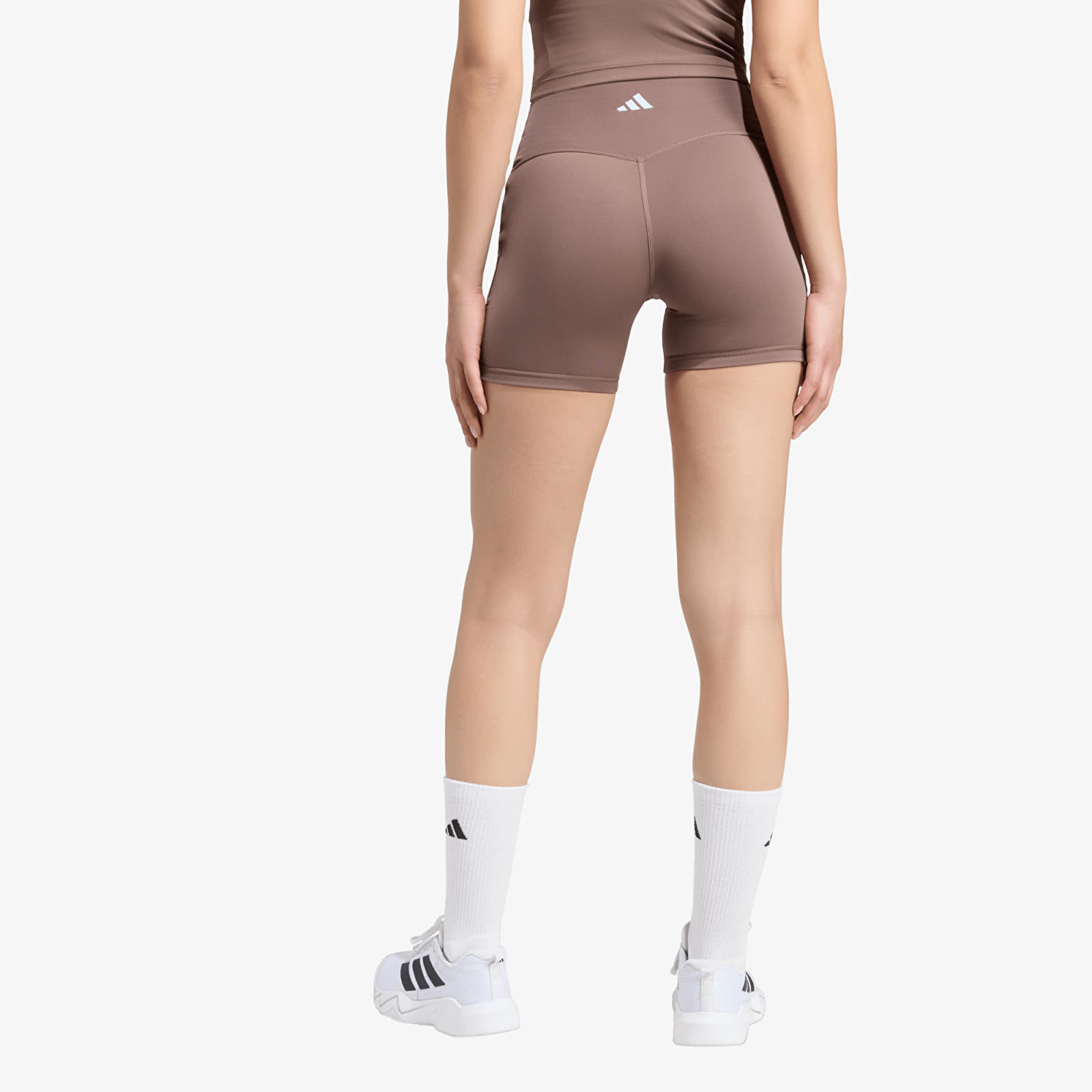 Women's Shorts adidas 3 Stripes Studio All Me Booty Short Leggings Earth Strata