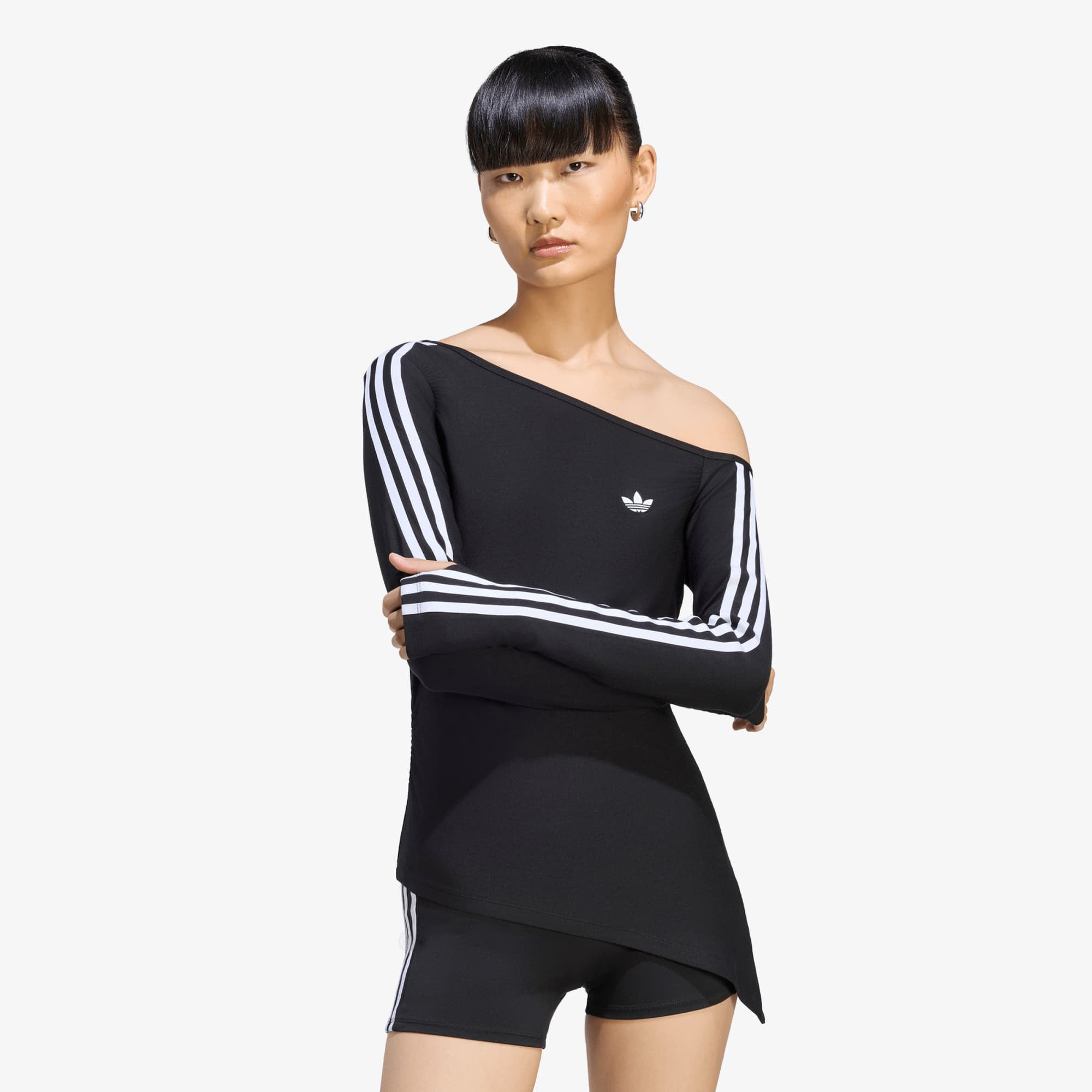 Тениска adidas One Shoulder Asymmetric Long-Sleeve Top Black M